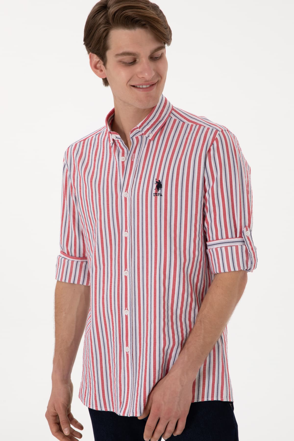 پیراهن مردانه U.S. Polo Assn. آستینبلند قرمز مدل 50306326-VR030 پیراهن مردانه U.S. Polo Assn. آستینبلند قرمز مدل 50306326-VR030