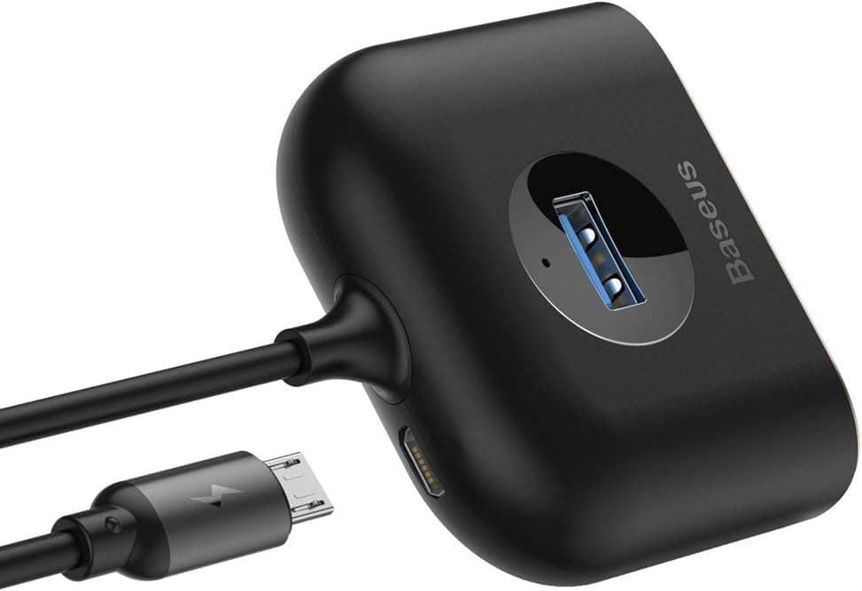 هاب USB چهارکاره Baseus Square round با 1×USB3.0 و 3×USB2.0، 1m، مشکی هاب USB چهارکاره Baseus Square round با 1×USB3.0 و 3×USB2.0، 1m، مشکی