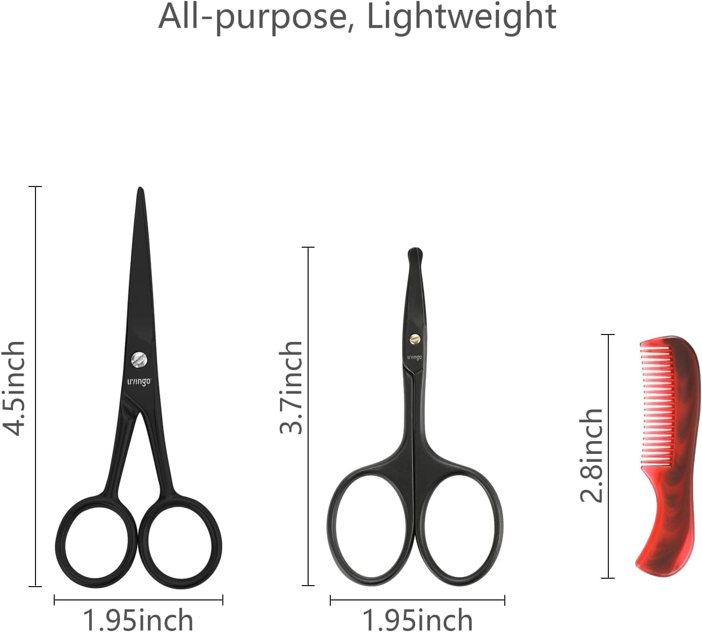 قیچی تیز اصلاح ریش مردانه LIVINGO مشکی 4.5 Inch همراه شانه قیچی تیز اصلاح ریش مردانه LIVINGO مشکی 4.5 Inch همراه شانه