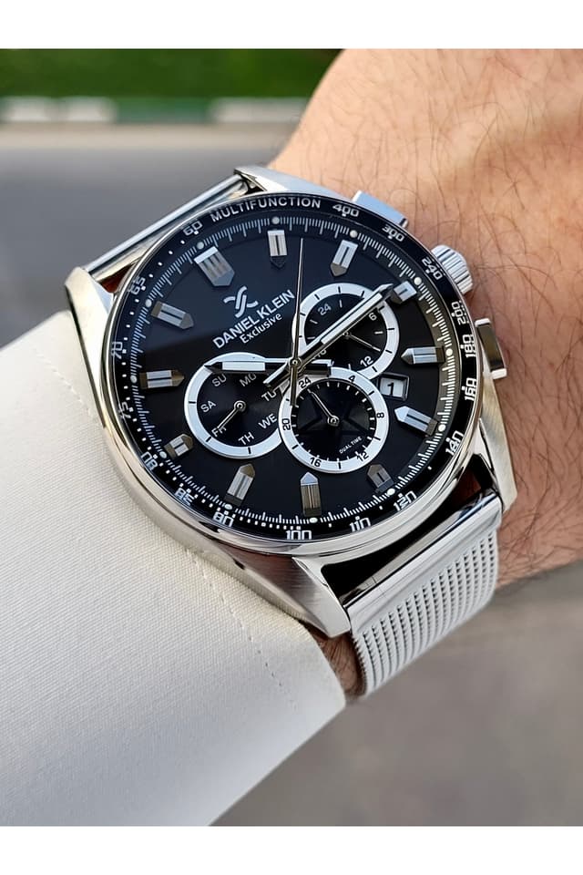 ساعت مچی مردانه Daniel Klein صفحه مشکی بند خاکستری قابل تنظیم ساعت مچی مردانه Daniel Klein صفحه مشکی بند خاکستری قابل تنظیم
