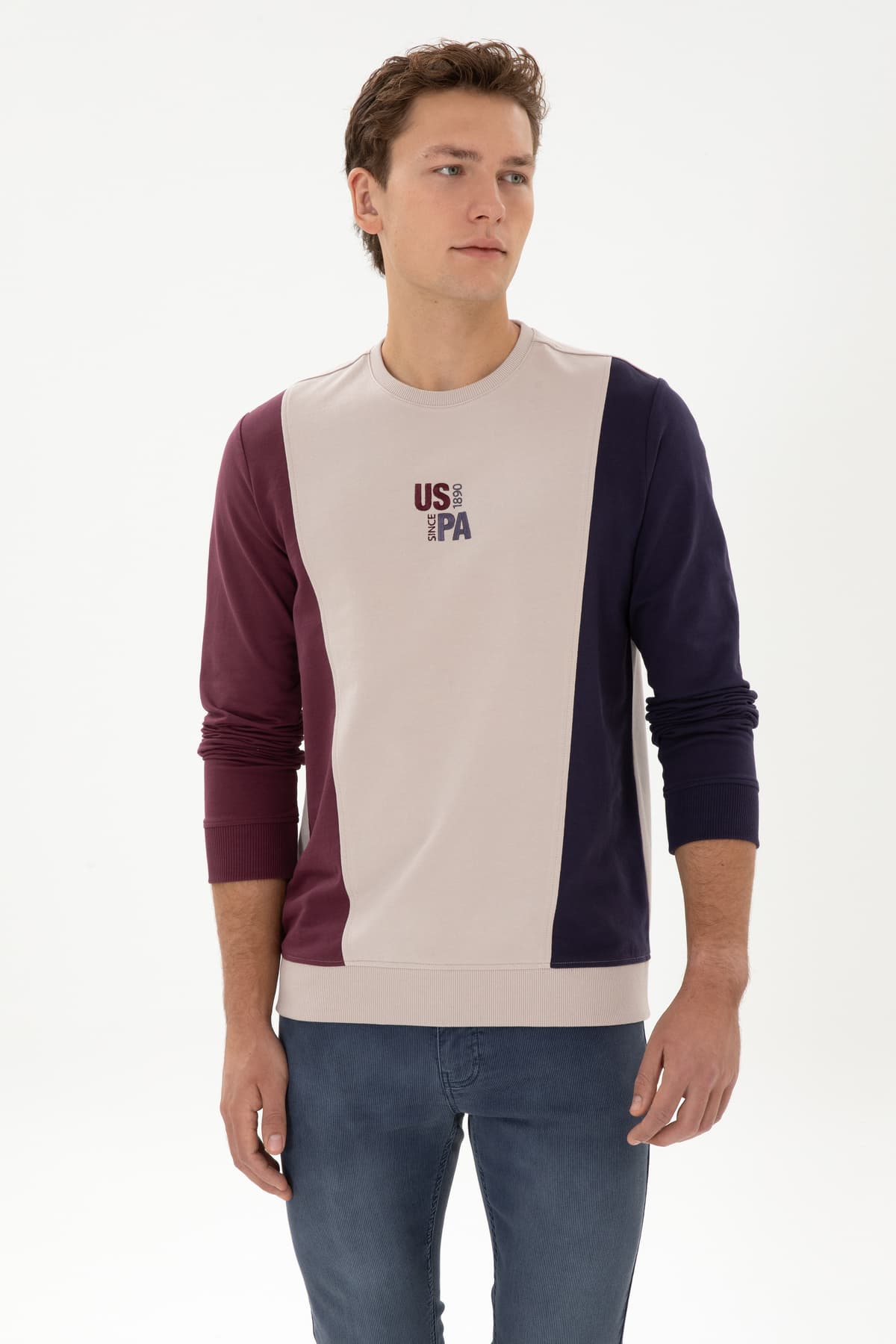 سویشرت مردانه U.S. Polo Assn. یقهگرد نازک فیت معمولی سنگی مدل 50316379-VR049 سویشرت مردانه U.S. Polo Assn. یقهگرد نازک فیت معمولی سنگی مدل 50316379-VR049