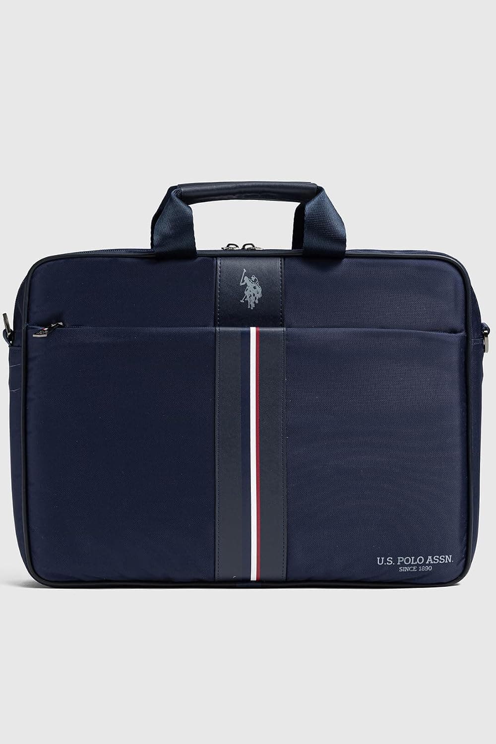 کیف اداری U.S. Polo Assn. دارای بند شانهای و جای لپتاپ رنگ سرمهای مدل 26055-26058 کیف اداری U.S. Polo Assn. دارای بند شانهای و جای لپتاپ رنگ سرمهای مدل 26055-26058