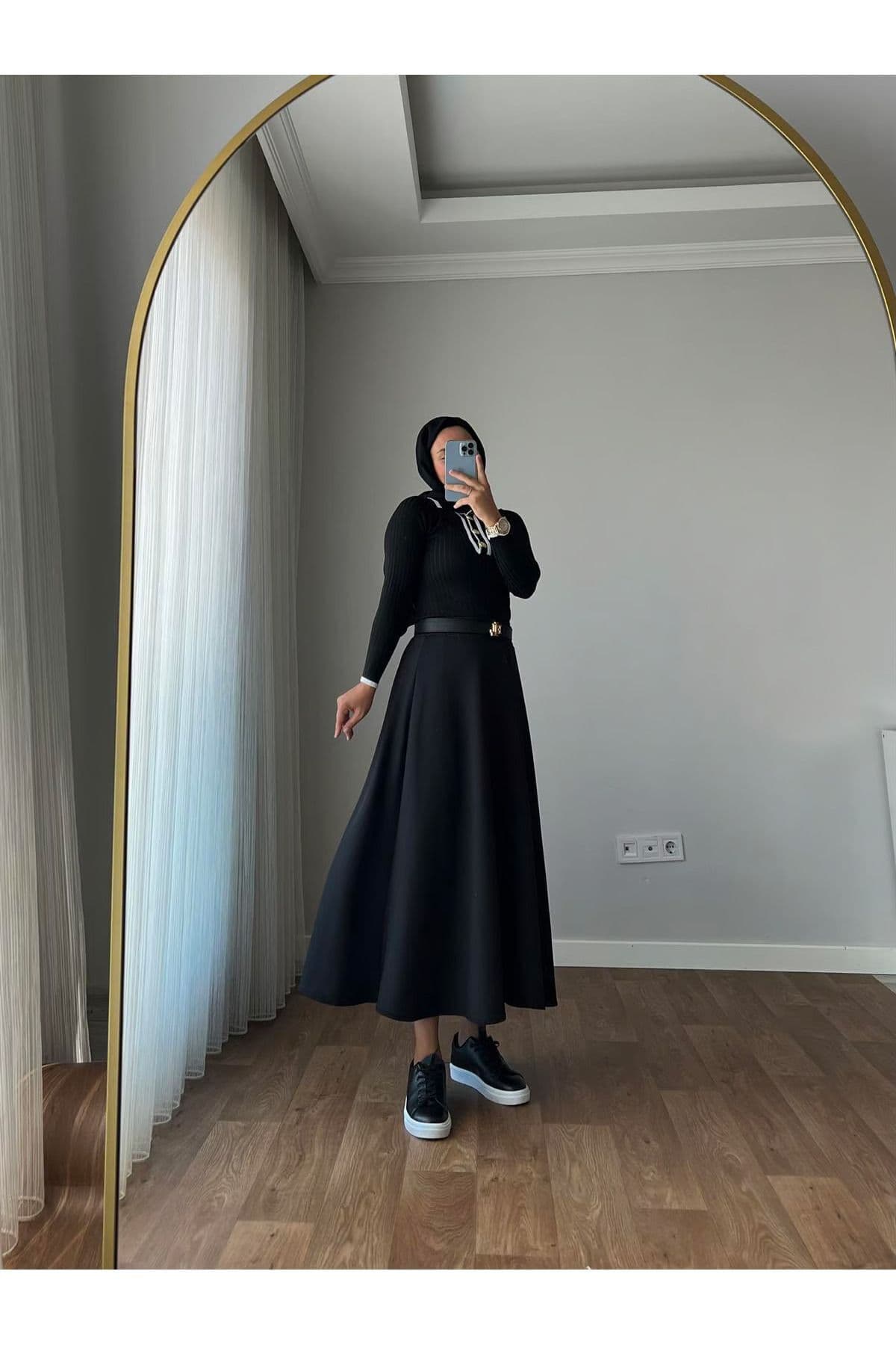 دامن کلوش زنانه Newness Fashion Forwoard اسکوبا مشکی دامن کلوش زنانه Newness Fashion Forwoard اسکوبا مشکی