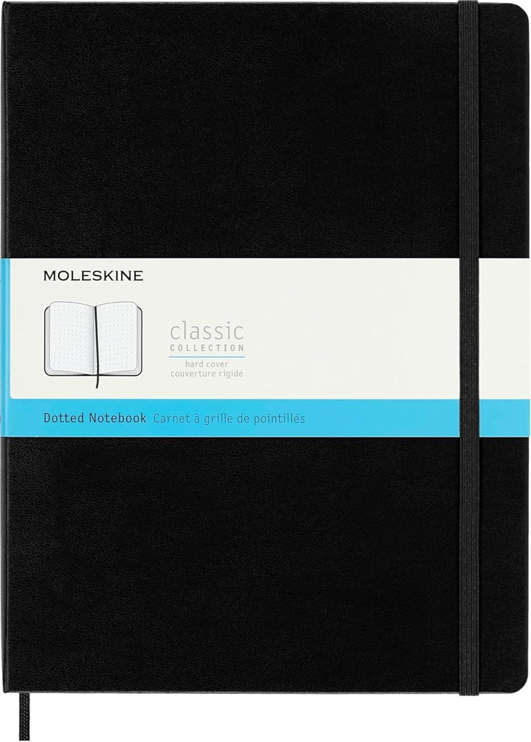 دفتر نقطهای مشکی Moleskine با جلد سخت سایز XL دفتر نقطهای مشکی Moleskine با جلد سخت سایز XL