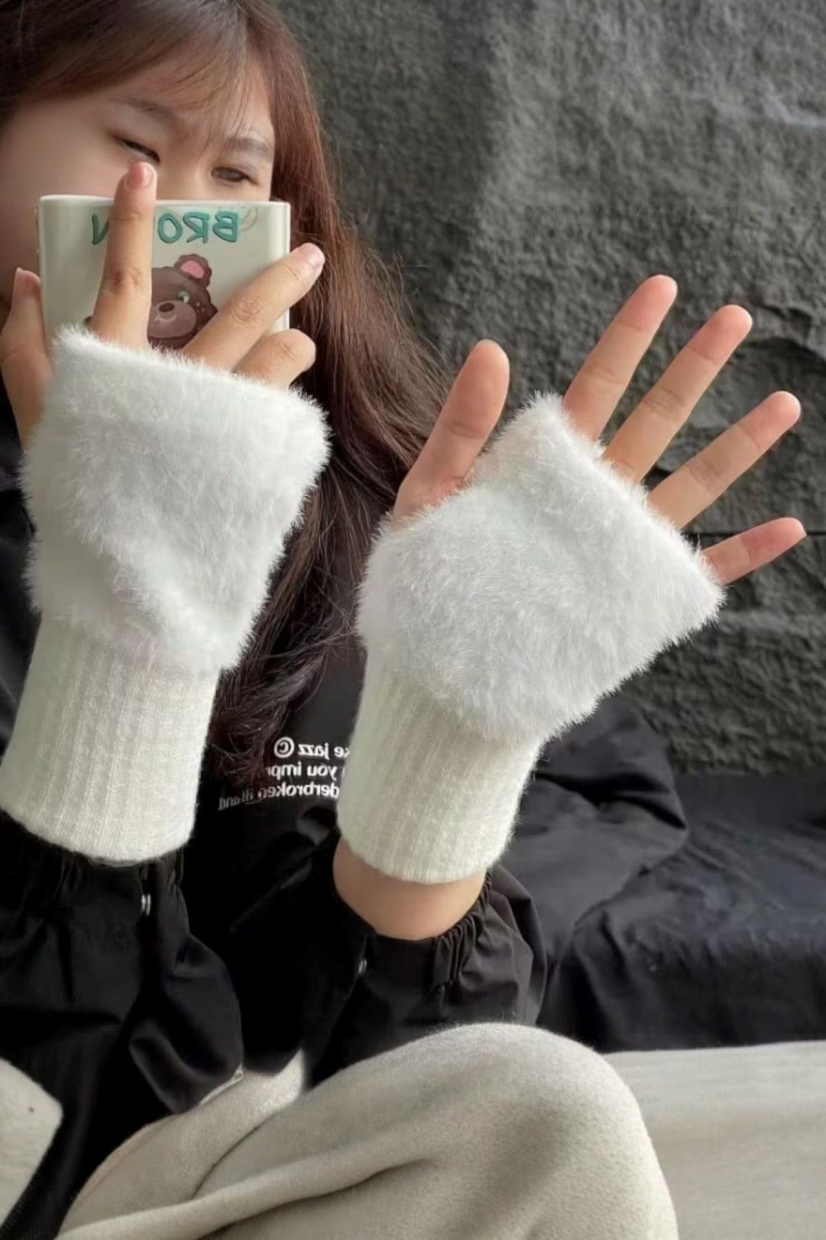دستکش زنانه Hitit Socks یک جفت زمستانی بدون انگشت حرارتی کشسان پلار و پولیشی دستکش زنانه Hitit Socks یک جفت زمستانی بدون انگشت حرارتی کشسان پلار و پولیشی