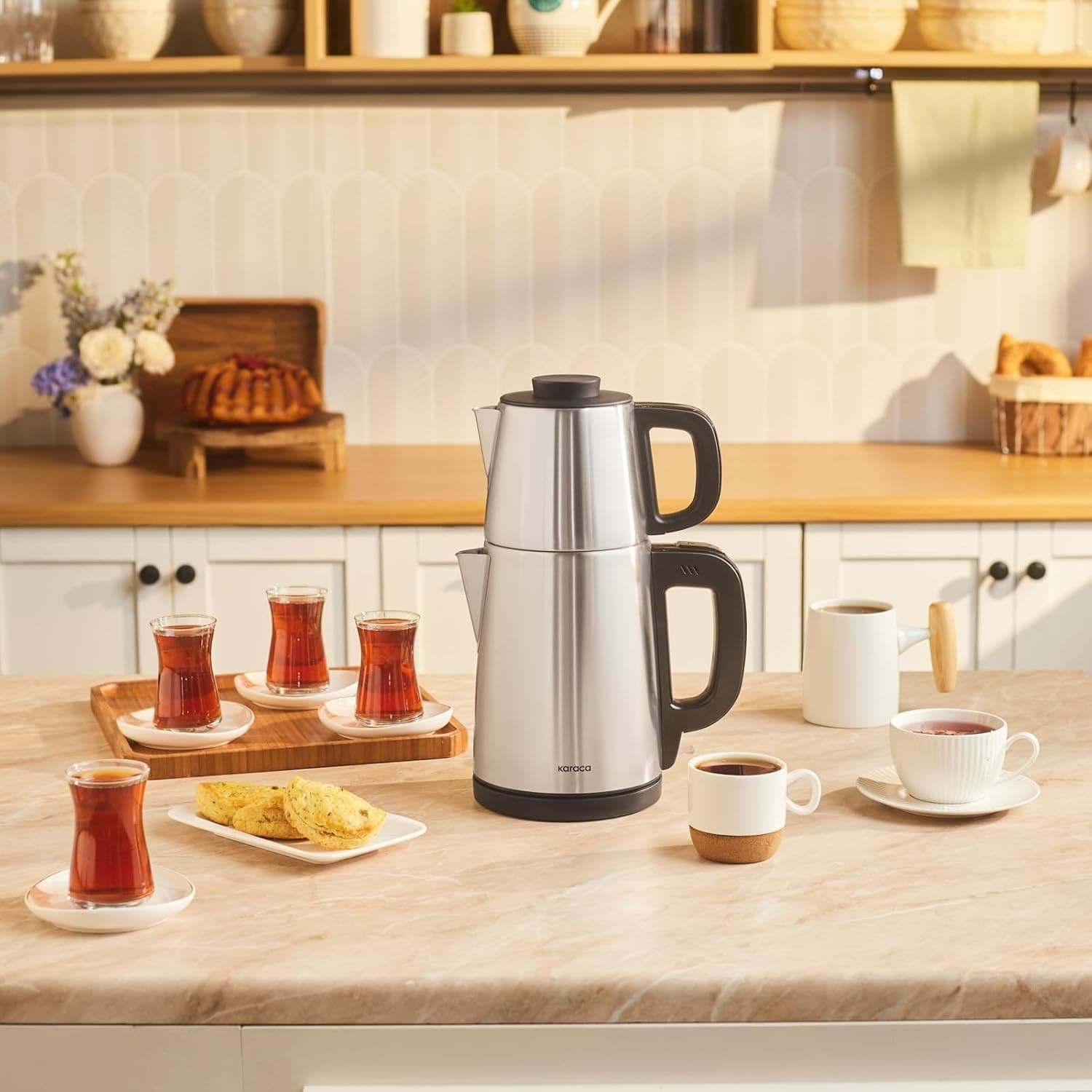 چایساز KARACA مشکی استیل مدل Tea Break چایساز KARACA مشکی استیل مدل Tea Break