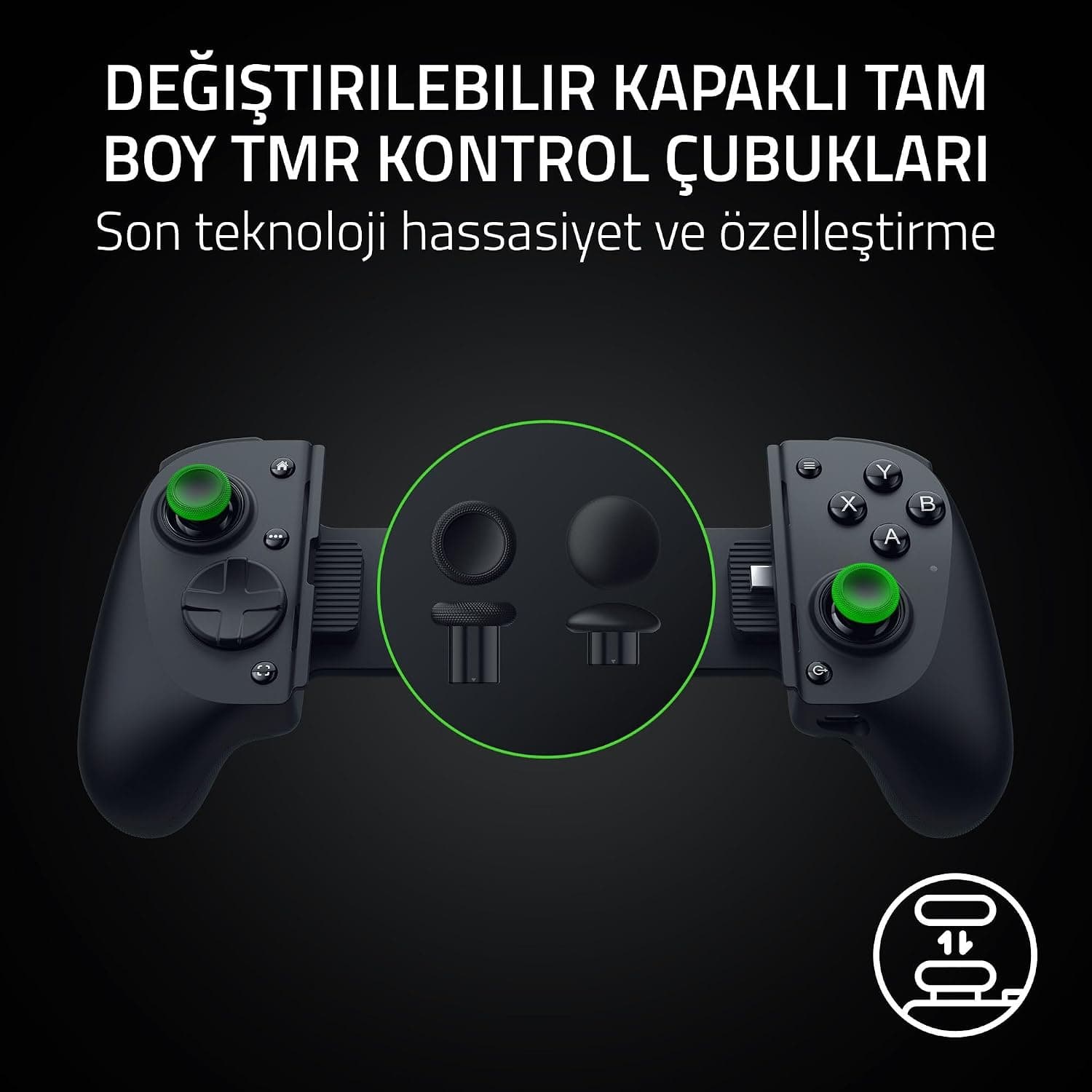 دسته بازی موبایل برای iPhone، گوشیهای هوشمند Android و تبلتهای 8 اینچی Razer Kishi V3 Pro، USB-C، جویاستیک ضدلغزش، مشکی دسته بازی موبایل برای iPhone، گوشیهای هوشمند Android و تبلتهای 8 اینچی Razer Kishi V3 Pro، USB-C، جویاستیک ضدلغزش، مشکی