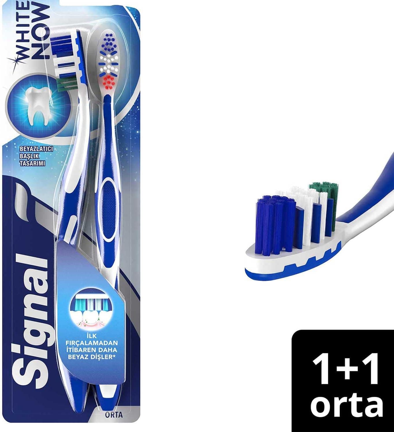 مسواک متوسط Signal White Now مخصوص دندانهای سفید 2 عددی (1+1) مسواک متوسط Signal White Now مخصوص دندانهای سفید 2 عددی (1+1)