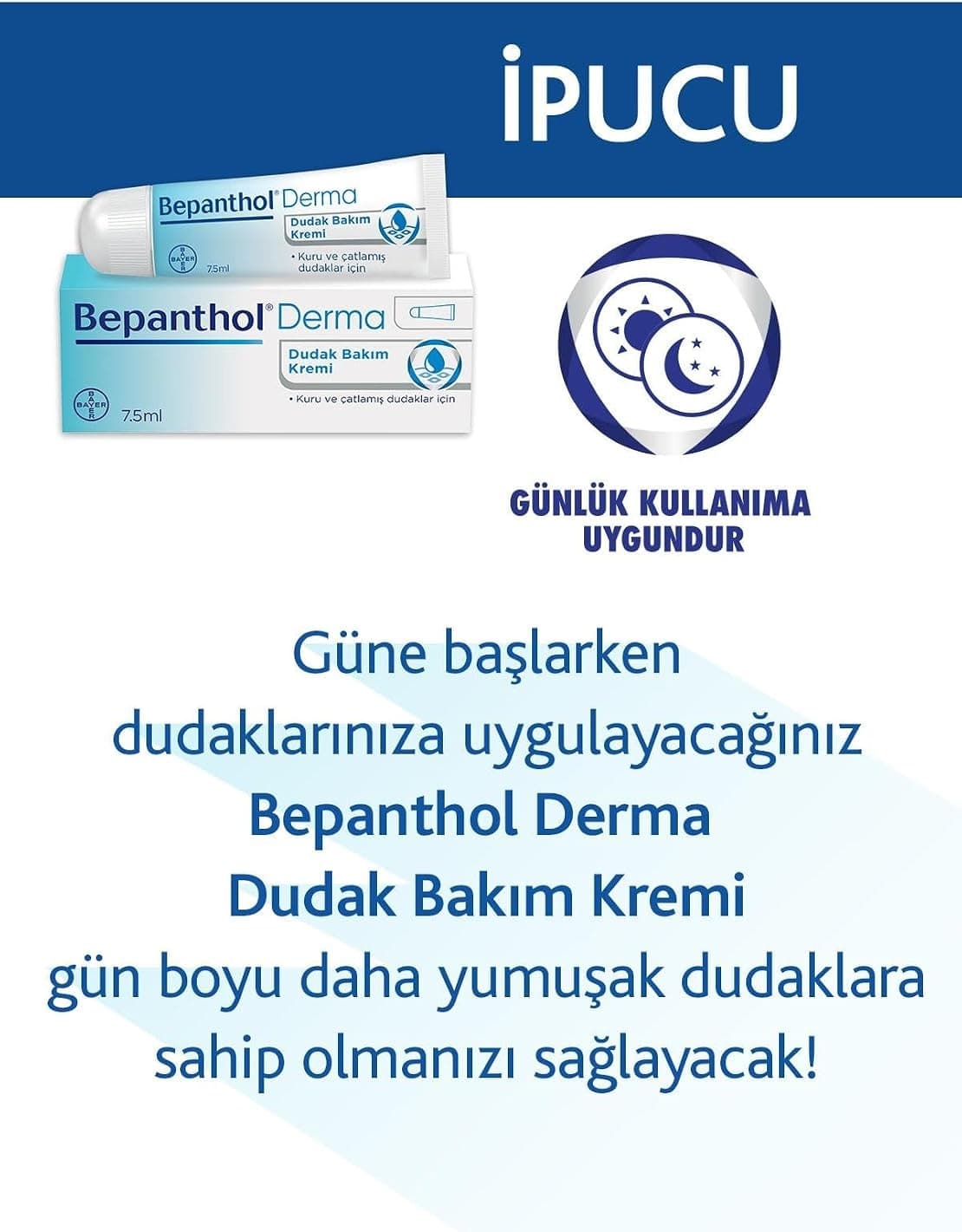کرم لب Bepanthol نمبخش روزانه لبهای خشک و ترکخورده 7,5 ml بسته 2li کرم لب Bepanthol نمبخش روزانه لبهای خشک و ترکخورده 7,5 ml بسته 2li