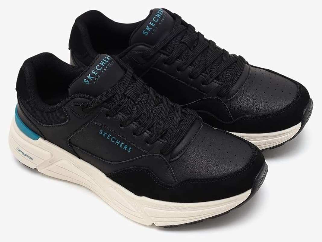 کفش اسنیکرز مردانه Skechers سیاه Rovıno Lıte مدل 183430 BKTQ کفش اسنیکرز مردانه Skechers سیاه Rovıno Lıte مدل 183430 BKTQ