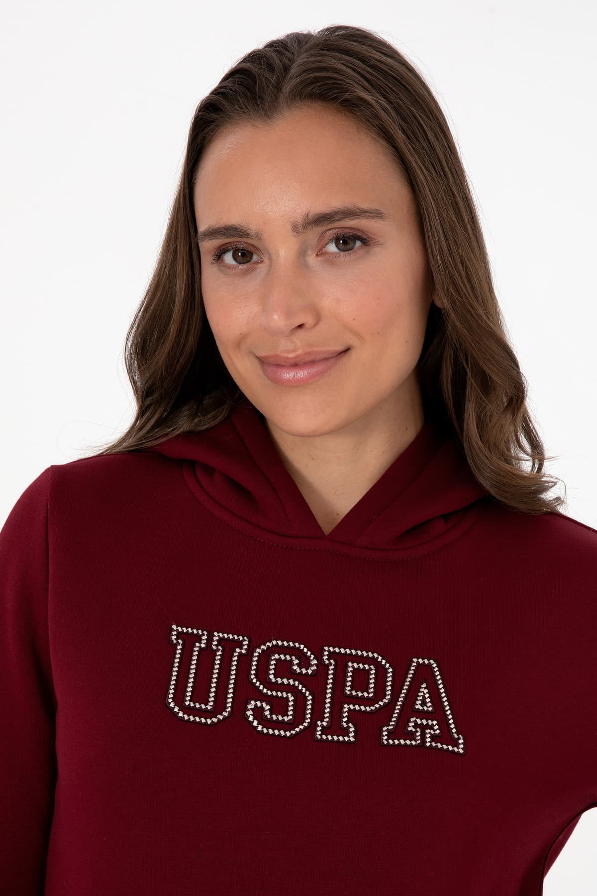 سوئیشرت زنانه U.S. Polo Assn. کلاهدار شاردون زرشکی مدل 50313566-VR014 سوئیشرت زنانه U.S. Polo Assn. کلاهدار شاردون زرشکی مدل 50313566-VR014