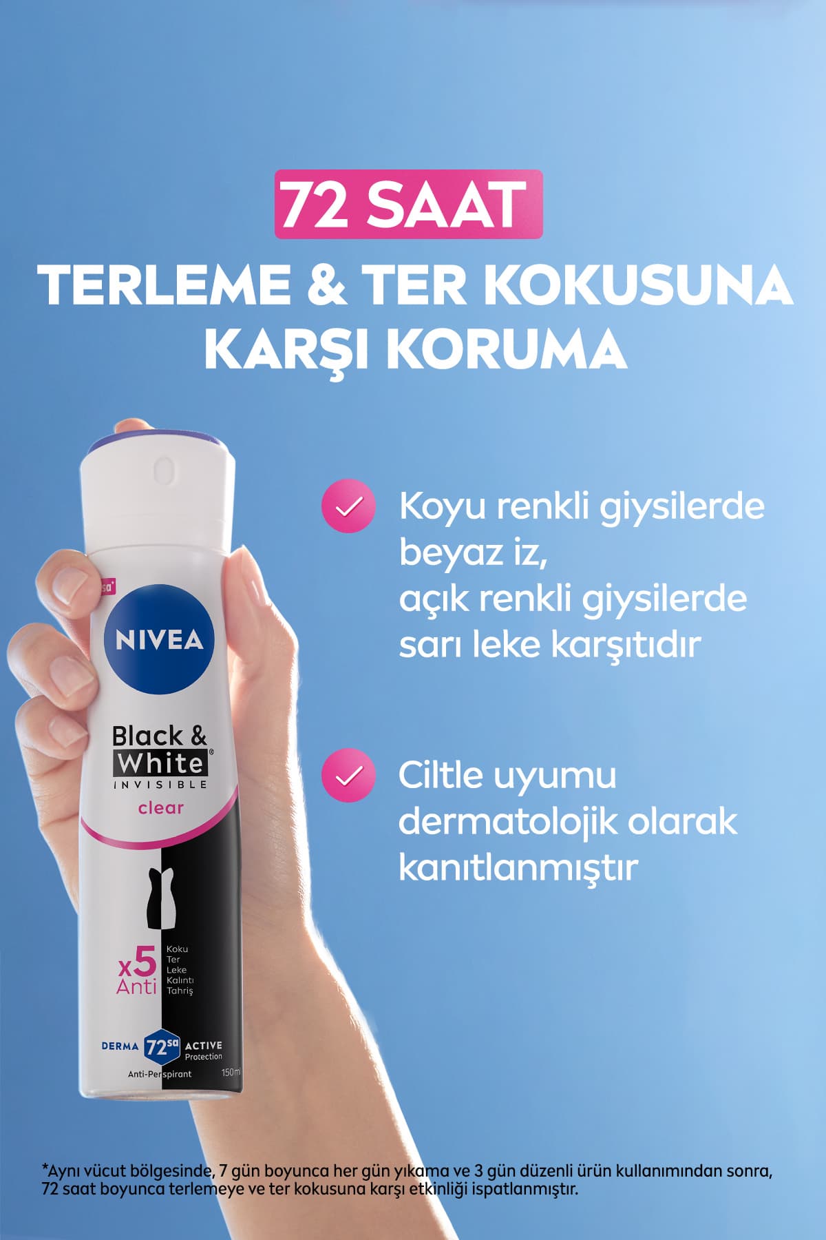 دئودورانت اسپری و رولآن مینی زنانه NIVEA Black&white Clear 150ml دئودورانت اسپری و رولآن مینی زنانه NIVEA Black&white Clear 150ml