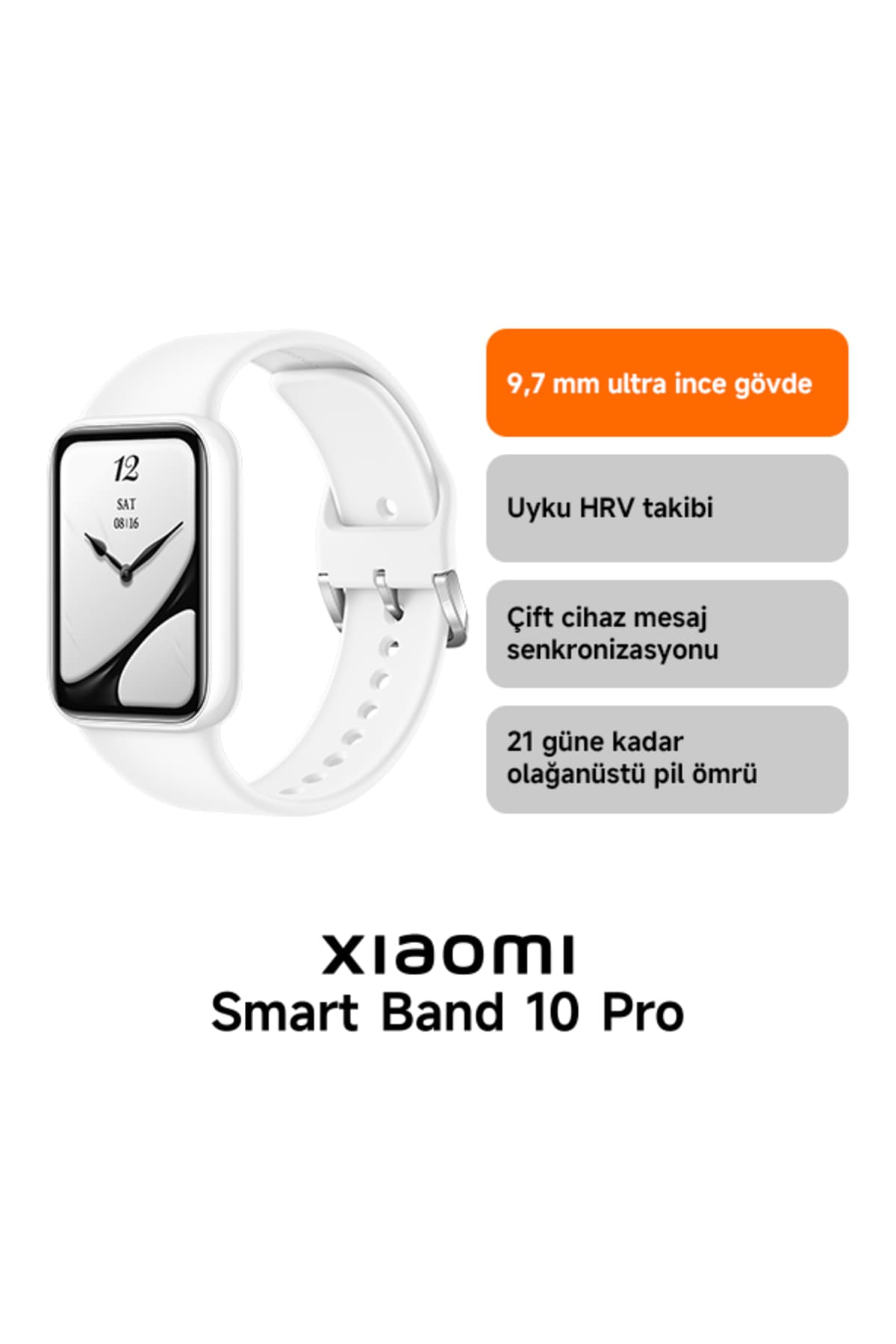 دستبند هوشمند Xiaomi مدل Smart Band 10 Pro سفید با GPS، پایش سلامت سازگار با iOS و Android دستبند هوشمند Xiaomi مدل Smart Band 10 Pro سفید با GPS، پایش سلامت سازگار با iOS و Android