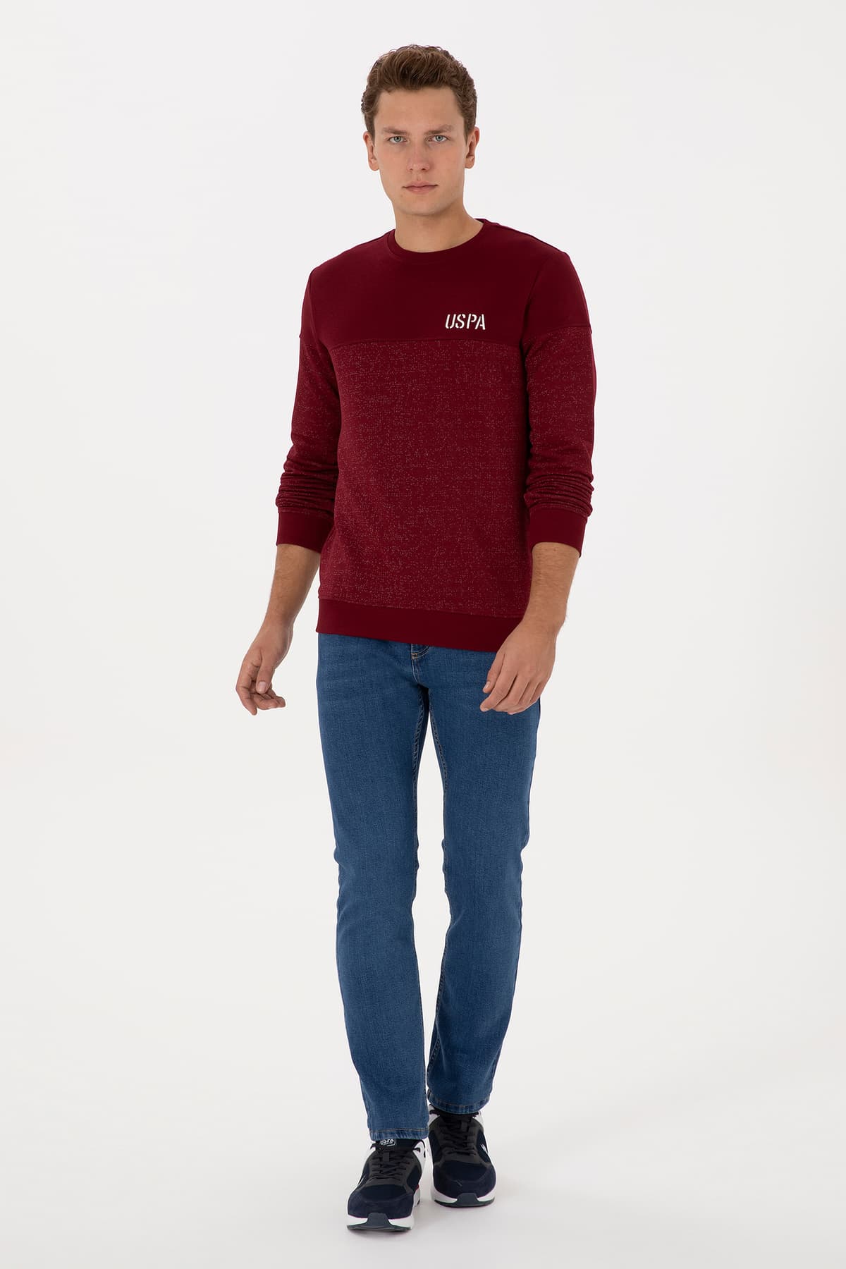 سوئیشرت مردانه U.S. Polo Assn. فیت معمولی یقه گرد زرشکی مدل 50316380-VR014 سوئیشرت مردانه U.S. Polo Assn. فیت معمولی یقه گرد زرشکی مدل 50316380-VR014