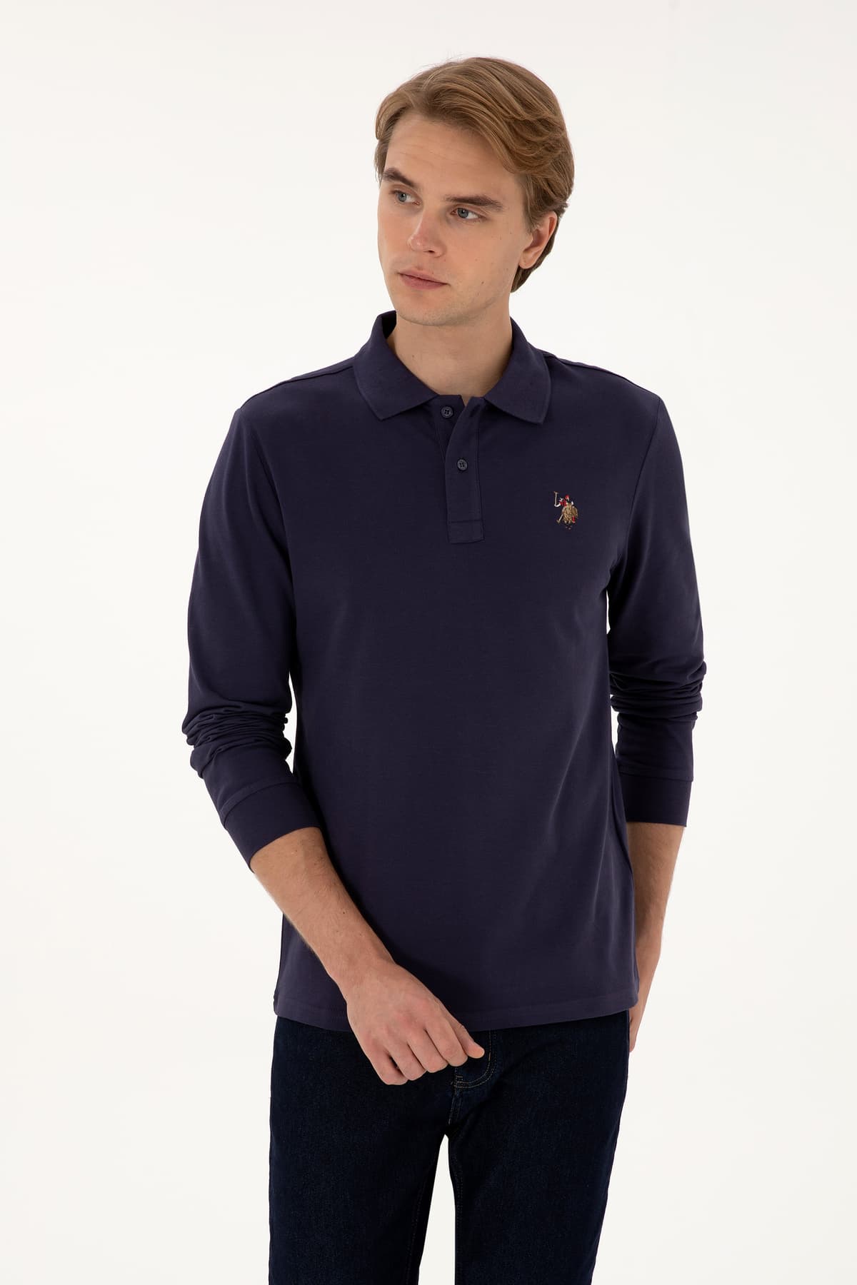 سویشرت مردانه U.S. Polo Assn. فیت معمولی یقه پولو ارغوانی ساده مدل 50313772-VR074 سویشرت مردانه U.S. Polo Assn. فیت معمولی یقه پولو ارغوانی ساده مدل 50313772-VR074
