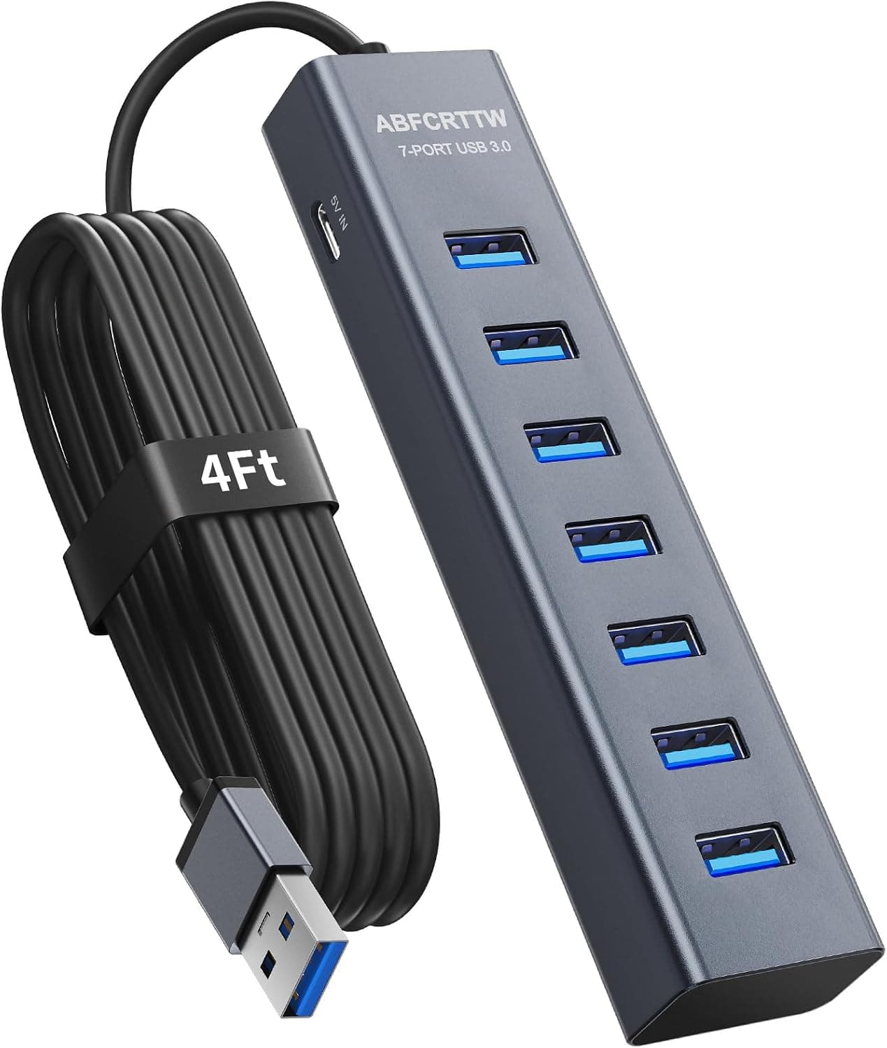 هاب USB 3.0 ABFCRTTW هفتپورت آلومینیومی با کابل 180 cm هاب USB 3.0 ABFCRTTW هفتپورت آلومینیومی با کابل 180 cm
