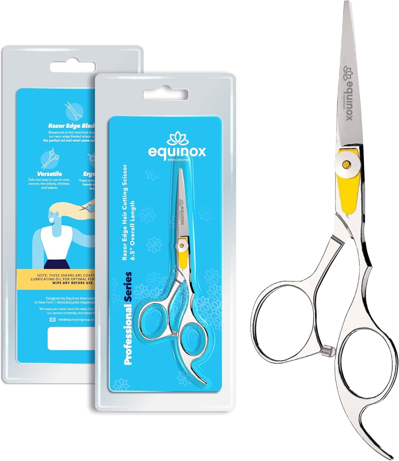 قیچی اصلاح مو و ریش مناسب آرایشگران، مردان و زنان Equinox International استیل ضدزنگ 6.5" قیچی اصلاح مو و ریش مناسب آرایشگران، مردان و زنان Equinox International استیل ضدزنگ 6.5"