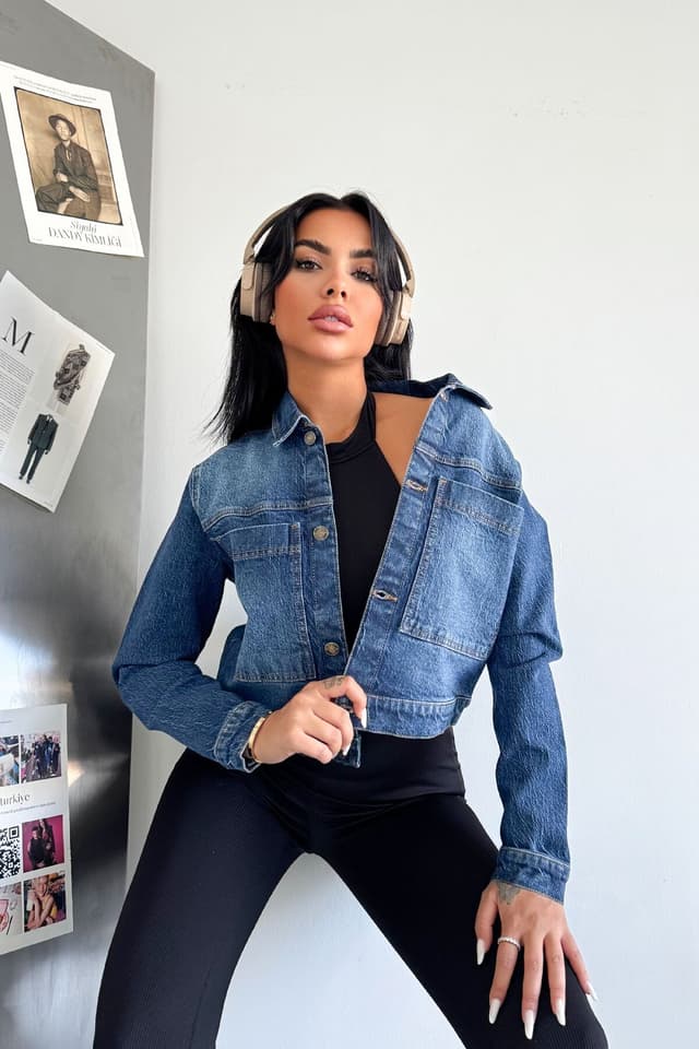 کت جین زنانه HLT JEANS آبی روشن شسته رگولار لیکرادار مدل DIANA-5001 کت جین زنانه HLT JEANS آبی روشن شسته رگولار لیکرادار مدل DIANA-5001