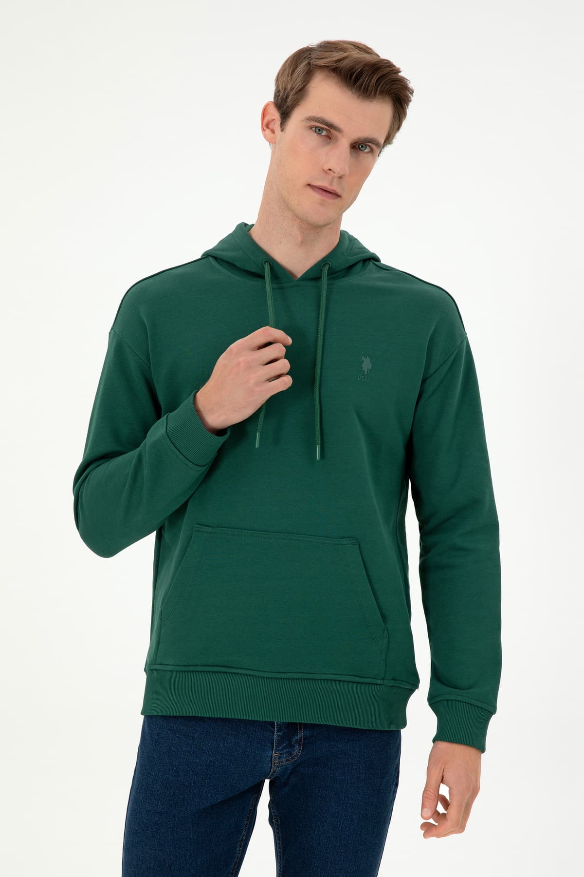 سوئشرت مردانه U.S. Polo Assn. سبز تیره ساده مدل 50298271-VR079 سوئشرت مردانه U.S. Polo Assn. سبز تیره ساده مدل 50298271-VR079