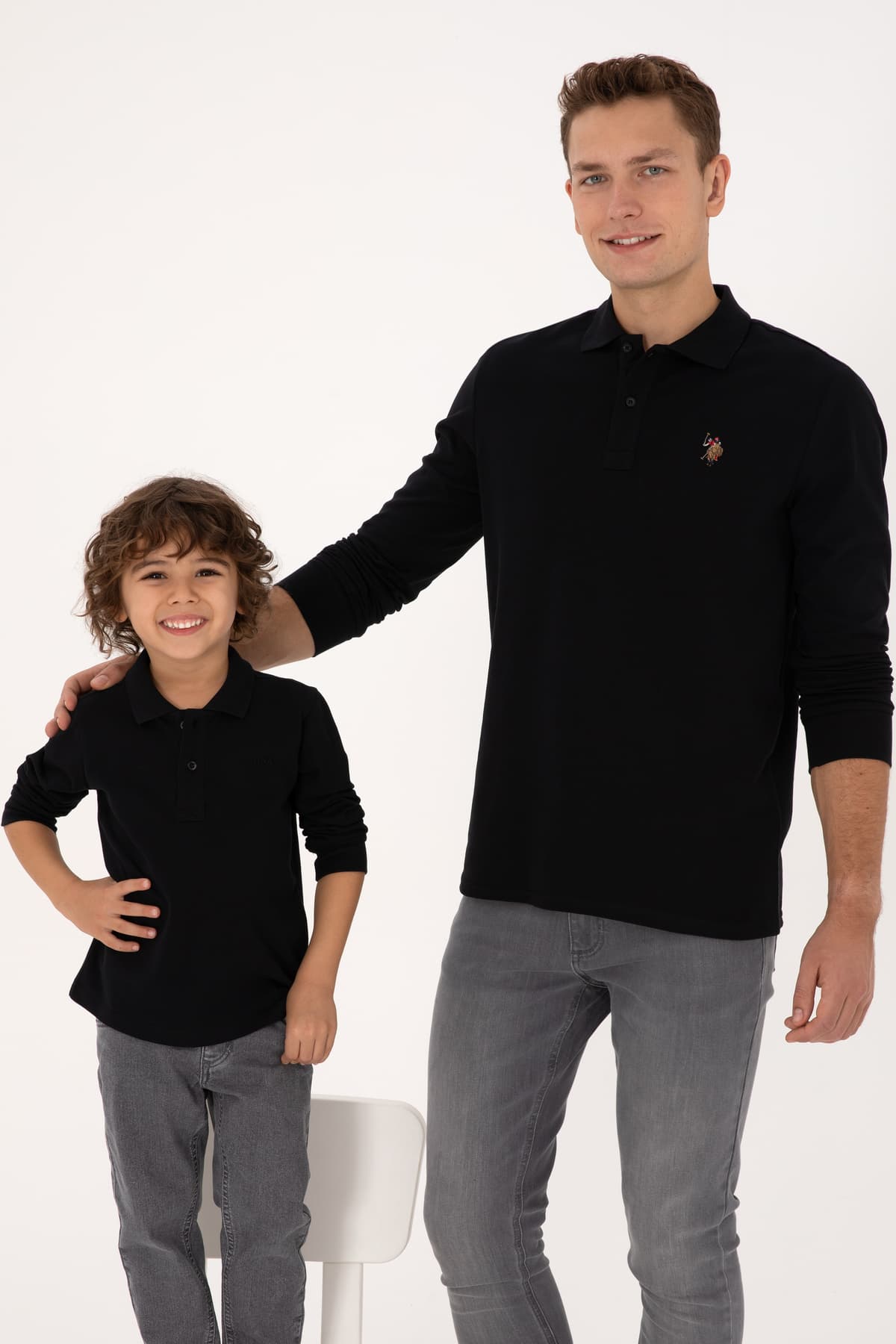سویشرت پسرانه U.S. Polo Assn. مشکی ساده یقه پولو مدل 50313790-VR046 سویشرت پسرانه U.S. Polo Assn. مشکی ساده یقه پولو مدل 50313790-VR046