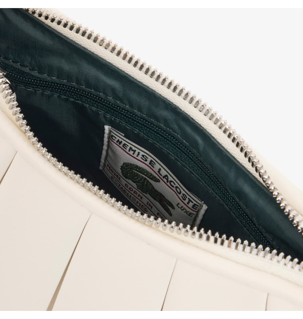 کیف دوشی زنانه Lacoste چرمی سفید کوچک مدل Lenglen کیف دوشی زنانه Lacoste چرمی سفید کوچک مدل Lenglen