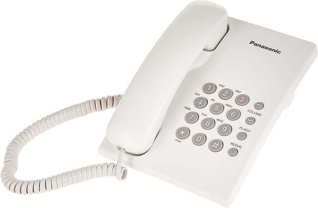تلفن باسیم Panasonic سفید مدل Kx-Ts500، 1 عددی تلفن باسیم Panasonic سفید مدل Kx-Ts500، 1 عددی