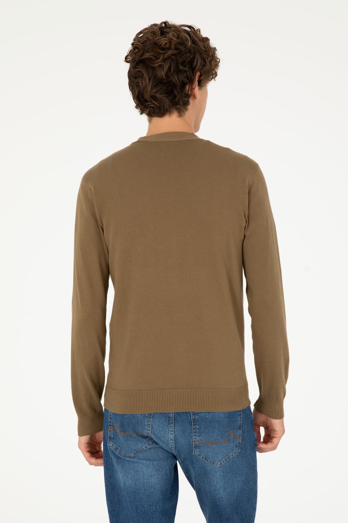 کاردیگان بافت مردانه U.S. Polo Assn. خاکی بیسیک مدل 50293531-VR027 کاردیگان بافت مردانه U.S. Polo Assn. خاکی بیسیک مدل 50293531-VR027