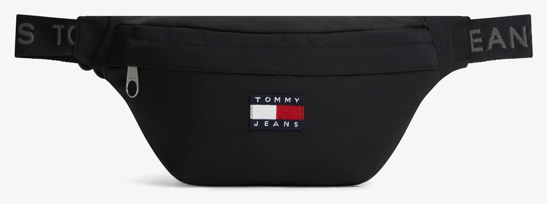 کیف کمری مردانه Tommy Hilfiger مشکی لوگودار مناسب استفاده روزمره کیف کمری مردانه Tommy Hilfiger مشکی لوگودار مناسب استفاده روزمره
