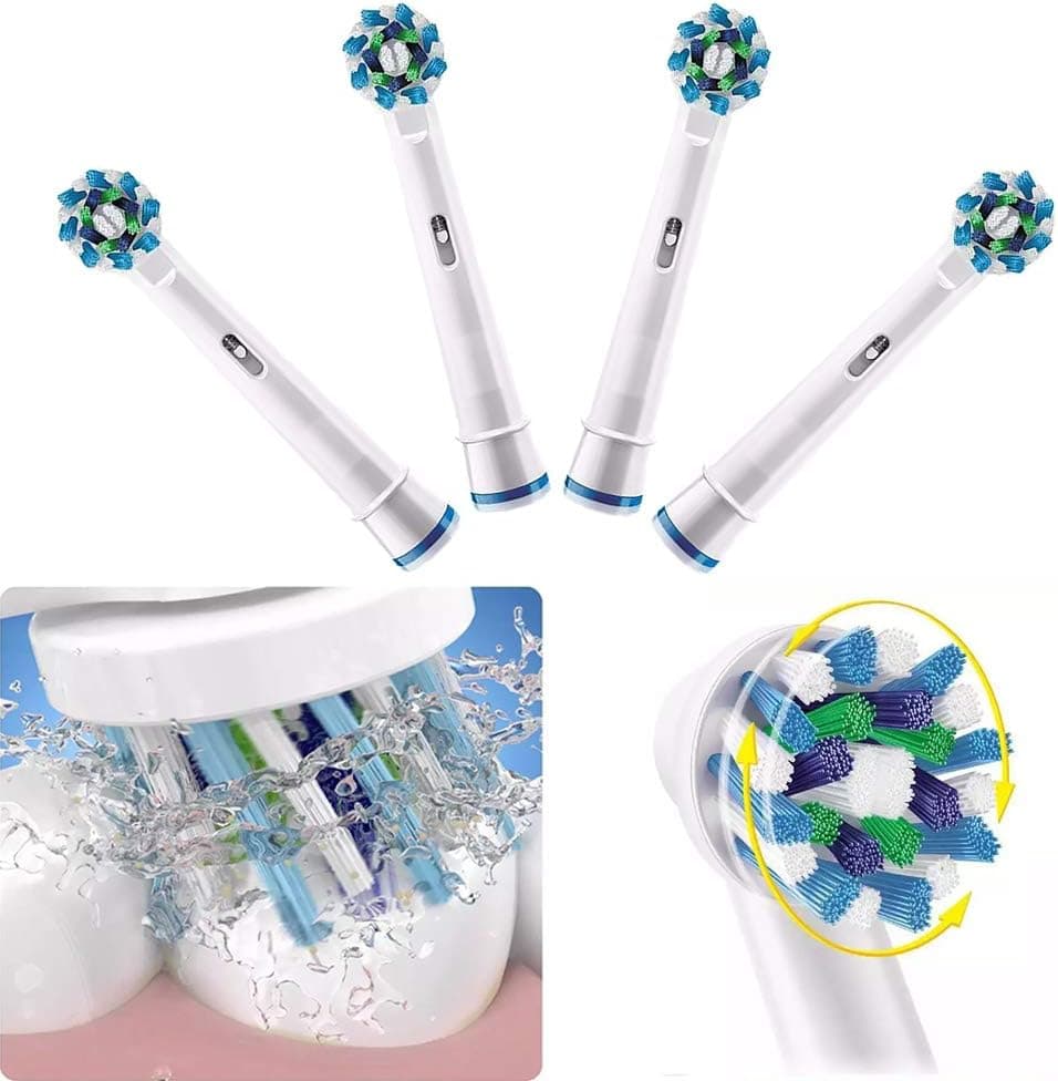 سری یدک مسواک SCIENISH سازگار با دستگاههای Oral-B با طراحی Cross Action، 4 عدد سری یدک مسواک SCIENISH سازگار با دستگاههای Oral-B با طراحی Cross Action، 4 عدد
