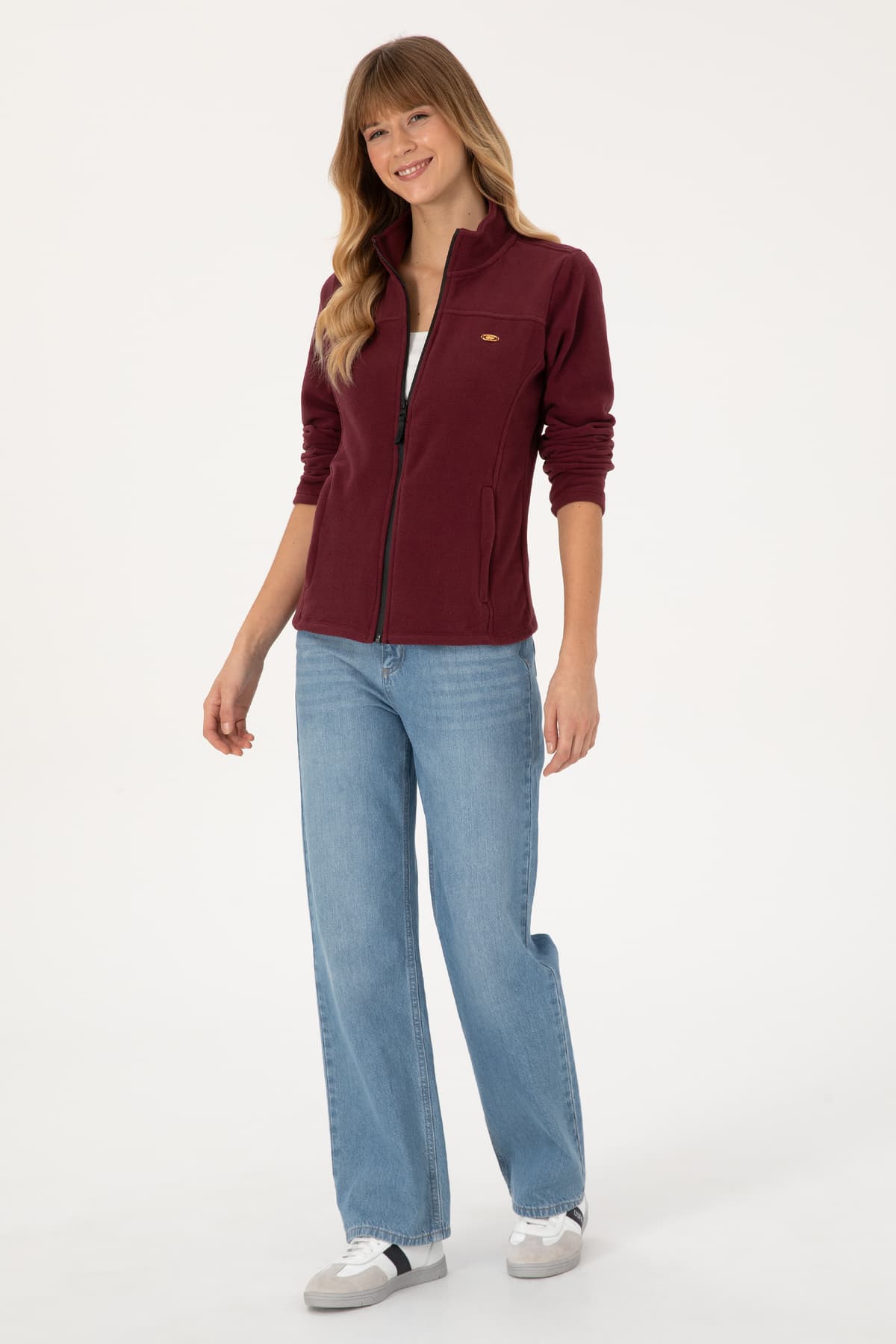 سوئیشرت پلار زنانه U.S. Polo Assn. زرشکی یقه ایستاده زیپ دار مدل 50316729-VR177 سوئیشرت پلار زنانه U.S. Polo Assn. زرشکی یقه ایستاده زیپ دار مدل 50316729-VR177