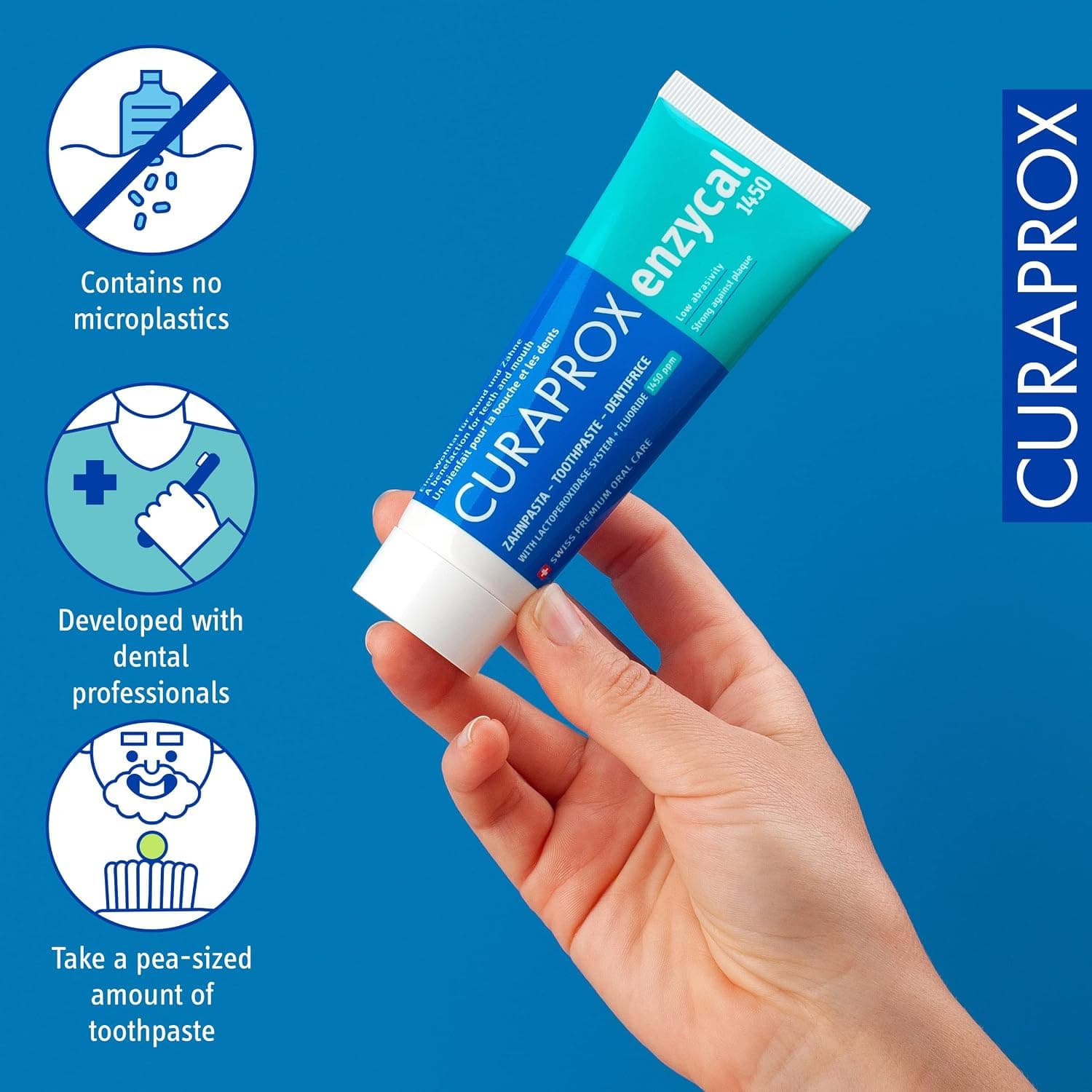 خمیر دندان Curaprox Enzycal 1450 ppm فلوراید بدون SLS 75ml خمیر دندان Curaprox Enzycal 1450 ppm فلوراید بدون SLS 75ml