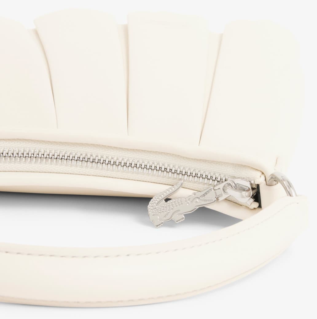 کیف دوشی زنانه Lacoste چرمی سفید کوچک مدل Lenglen کیف دوشی زنانه Lacoste چرمی سفید کوچک مدل Lenglen