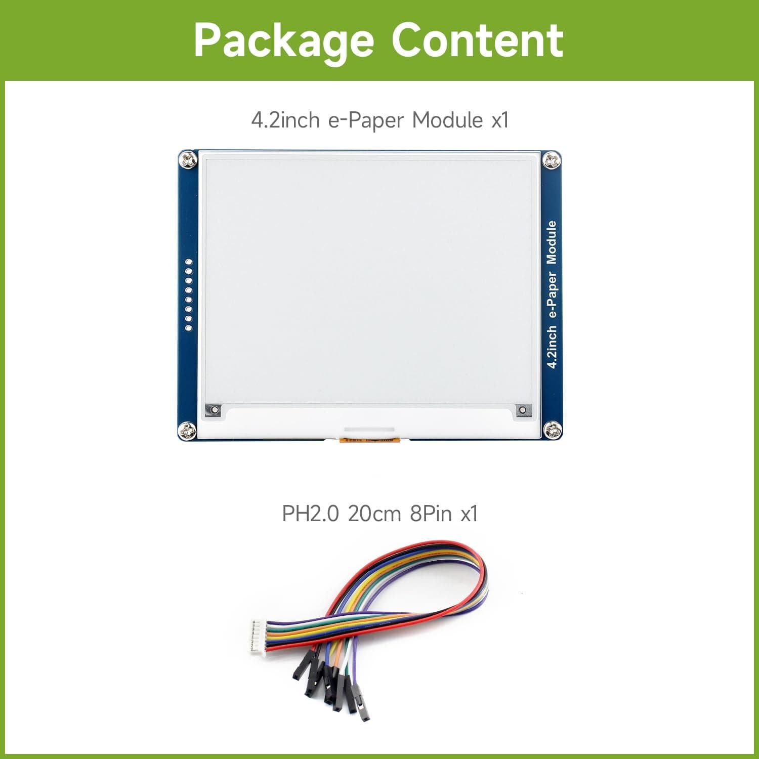 ماژول نمایشگر E-Paper کیت Waveshare 4.2 اینچ رزولوشن 400x300 با رابط SPI ماژول نمایشگر E-Paper کیت Waveshare 4.2 اینچ رزولوشن 400x300 با رابط SPI