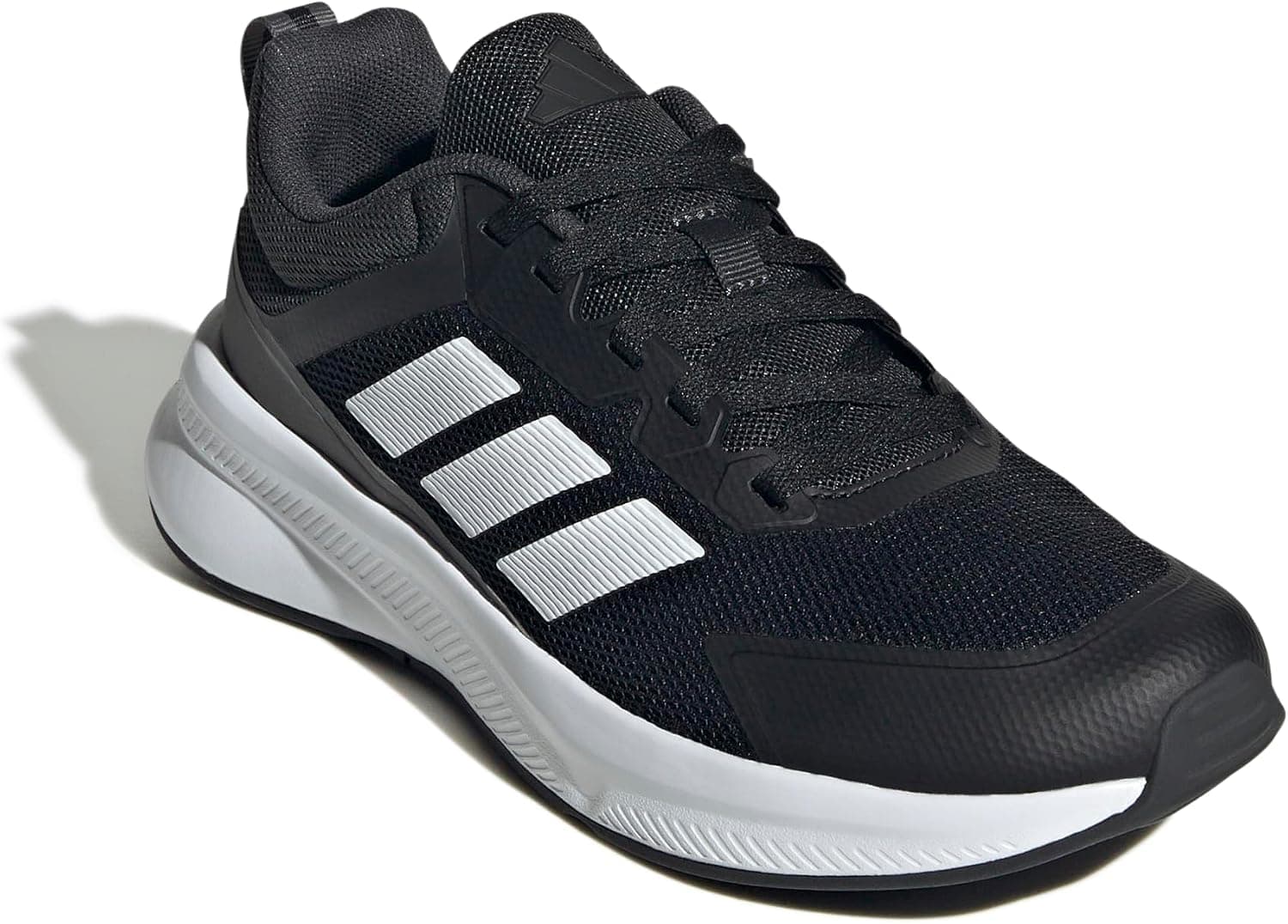 کفش بچگانه یونیسکس adidas مدل FortaRun 4.0 J با زیره کوتاه، مشکی/سفید/ذغالی، 37 1/3 کفش بچگانه یونیسکس adidas مدل FortaRun 4.0 J با زیره کوتاه، مشکی/سفید/ذغالی، 37 1/3