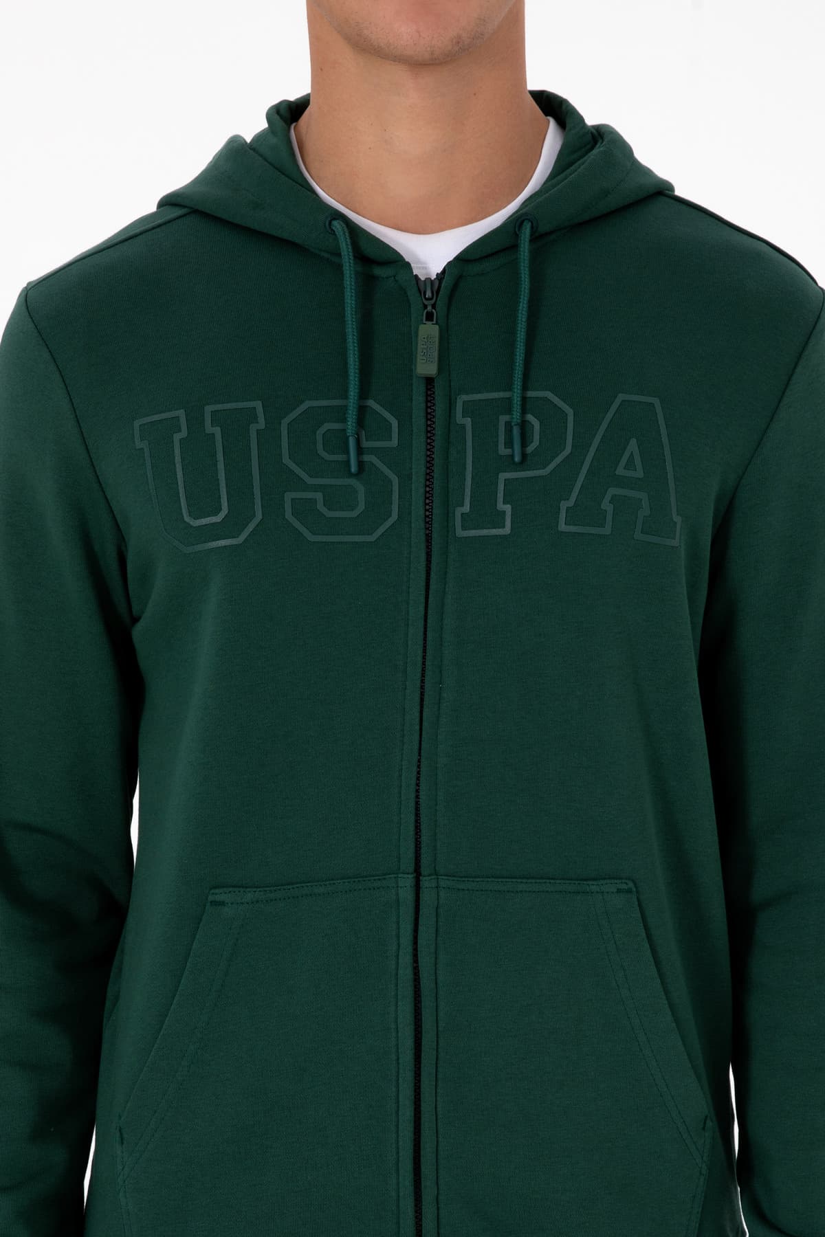کاردیگان بافت مردانه U.S. Polo Assn. فیت معمولی هودیدار زیپدار سبز تیره مدل 50313719-VR079 کاردیگان بافت مردانه U.S. Polo Assn. فیت معمولی هودیدار زیپدار سبز تیره مدل 50313719-VR079