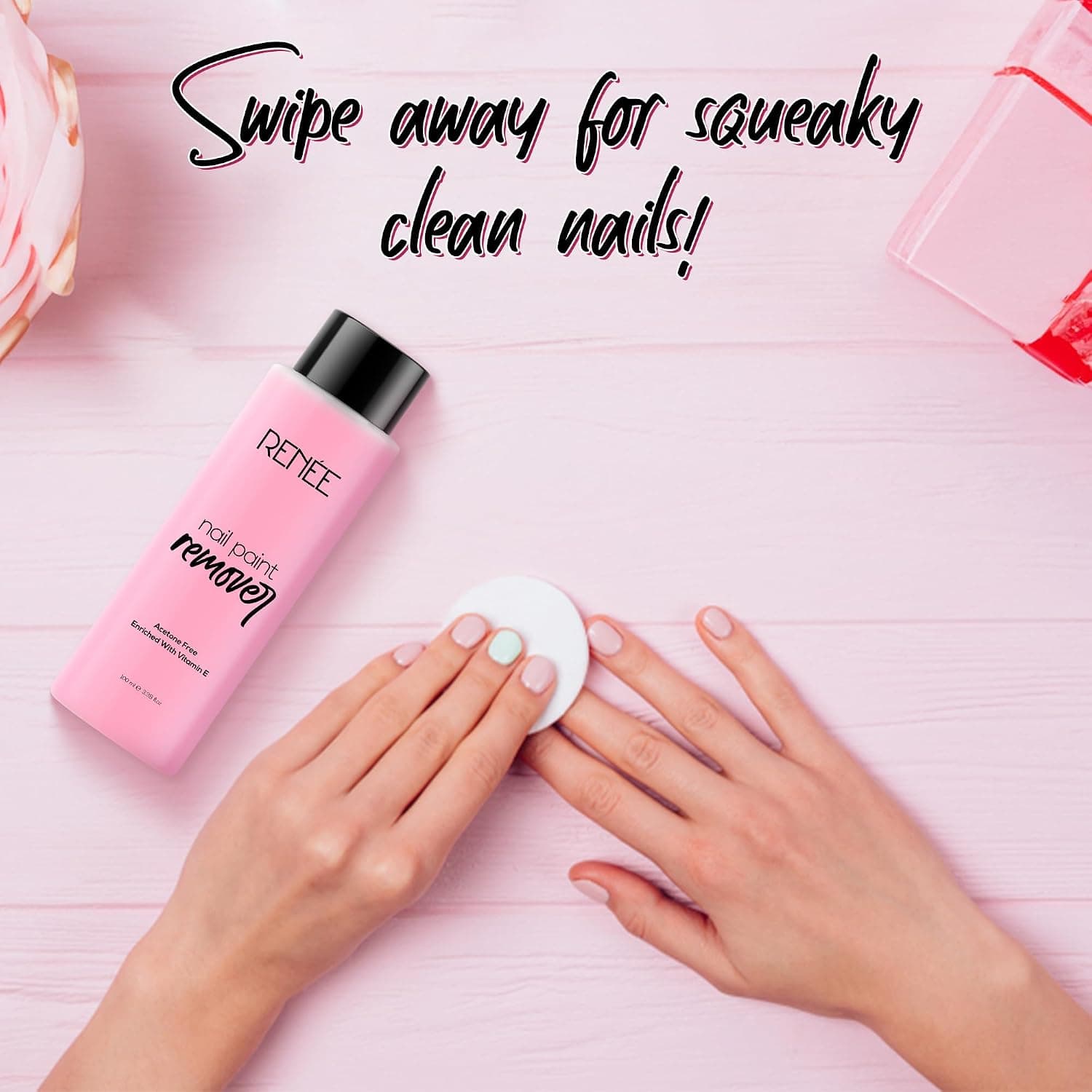 پاککننده لاک ناخن RENEE بدون استون حاوی ویتامین E و گلیسیرین 100ml پاککننده لاک ناخن RENEE بدون استون حاوی ویتامین E و گلیسیرین 100ml