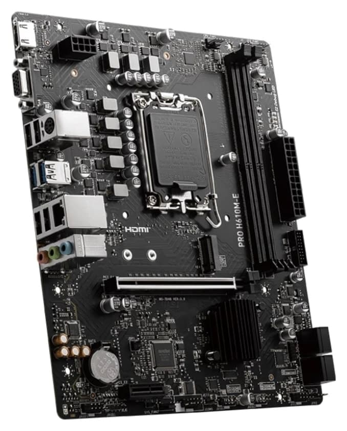 مادربرد MSI mATX با سوکت 1700 و DDR5 5600MHz مدل PRO H610M-E مادربرد MSI mATX با سوکت 1700 و DDR5 5600MHz مدل PRO H610M-E