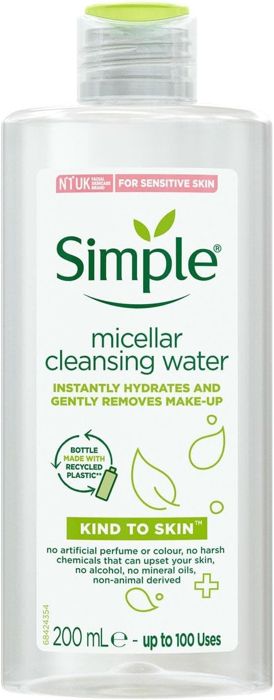 آب میسلار پاککننده آرایش Simple مدل 200ml آب میسلار پاککننده آرایش Simple مدل 200ml