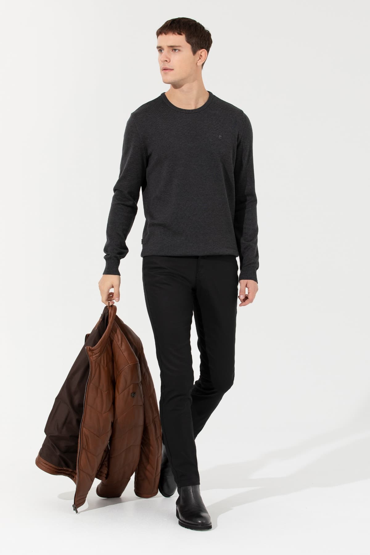پلیور مردانه Pierre Cardin آنتراسیت ملانژ پلیور مردانه Pierre Cardin آنتراسیت ملانژ