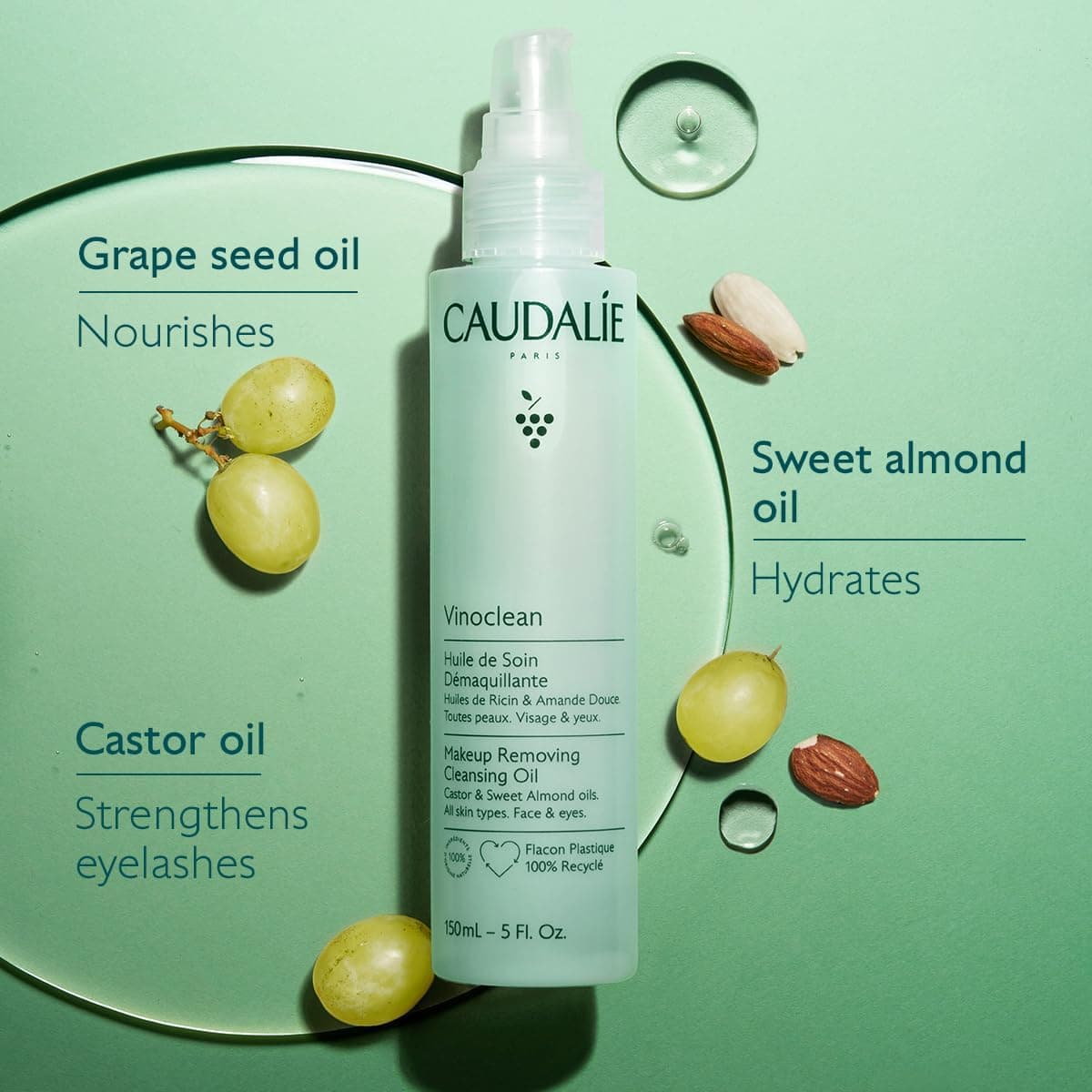 روغن پاک کننده آرایش Caudalie 150ml روغن پاک کننده آرایش Caudalie 150ml