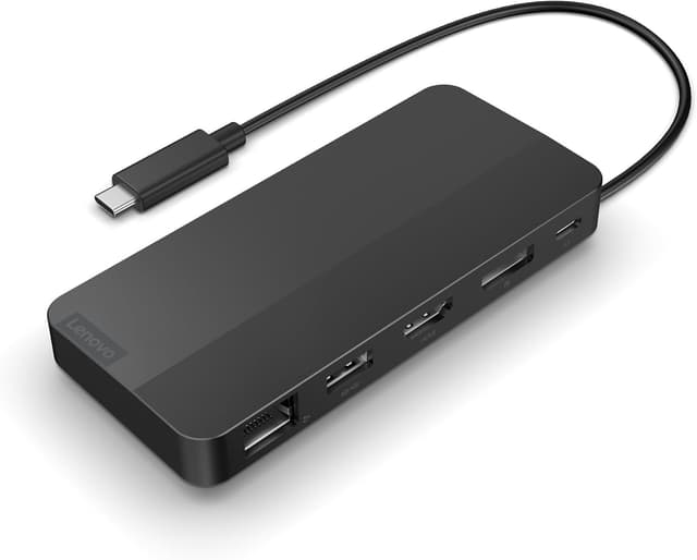 داک استیشن Lenovo فشرده سفری USB-C با 2x 4K و ۷ پورت مشکی داک استیشن Lenovo فشرده سفری USB-C با 2x 4K و ۷ پورت مشکی
