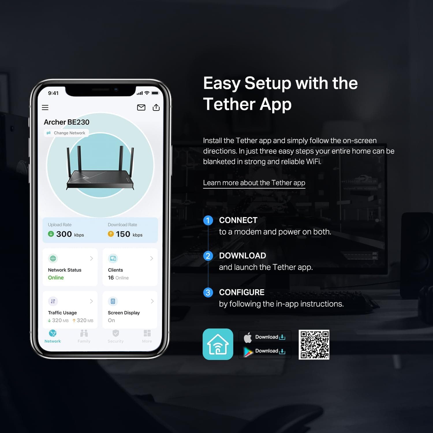 روتر دو بانده BE3600 Wi-Fi 7 TP-Link مدل Archer BE230 با USB 3.0 روتر دو بانده BE3600 Wi-Fi 7 TP-Link مدل Archer BE230 با USB 3.0