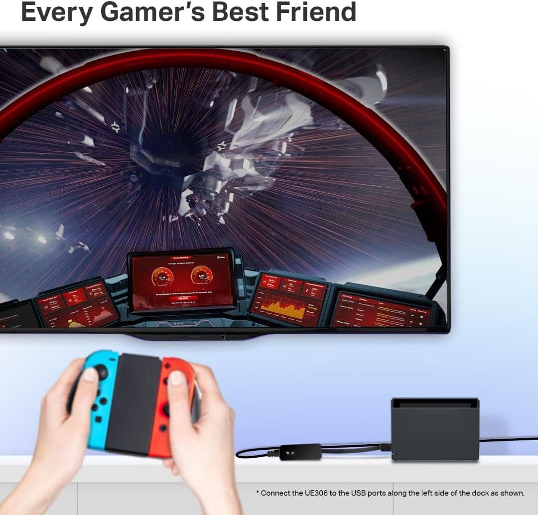 مبدل شبکه TP-Link سازگار با Nintendo Switch، USB 3.0 به اترنت 1Gbps مدل UE306 مبدل شبکه TP-Link سازگار با Nintendo Switch، USB 3.0 به اترنت 1Gbps مدل UE306