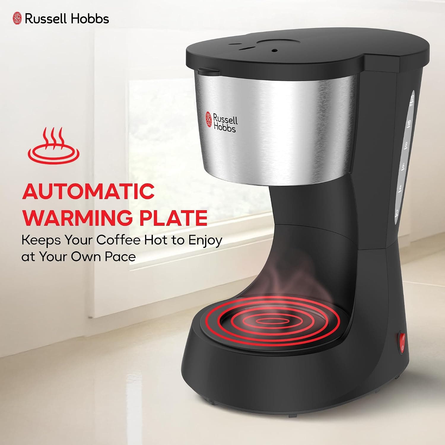 دستگاه قهوهساز فیلتری Russell Hobbs 1000W 1.5L 12 فنجانی مدل CM6689 دستگاه قهوهساز فیلتری Russell Hobbs 1000W 1.5L 12 فنجانی مدل CM6689