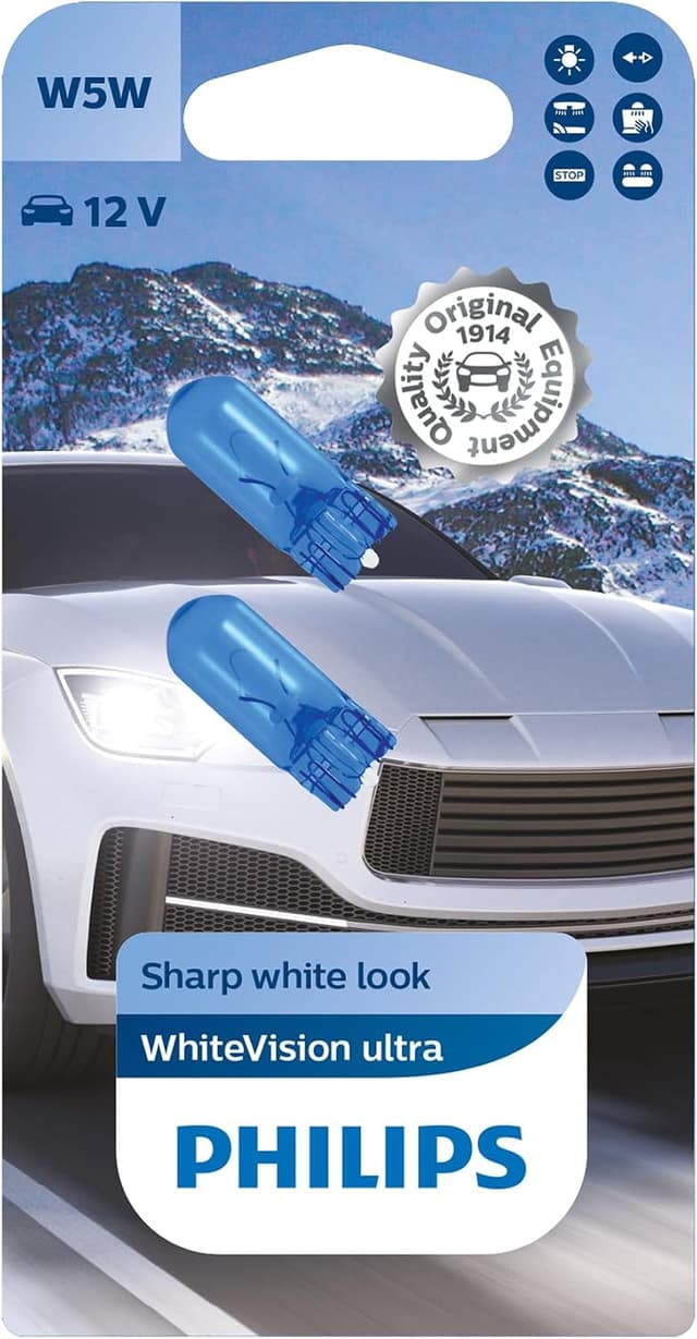 لامپ سیگنال هالوژن PHILIPS T10 W5W Whitevision Ultra نور سفید روز بسته دوتایی مدل 35484330 لامپ سیگنال هالوژن PHILIPS T10 W5W Whitevision Ultra نور سفید روز بسته دوتایی مدل 35484330