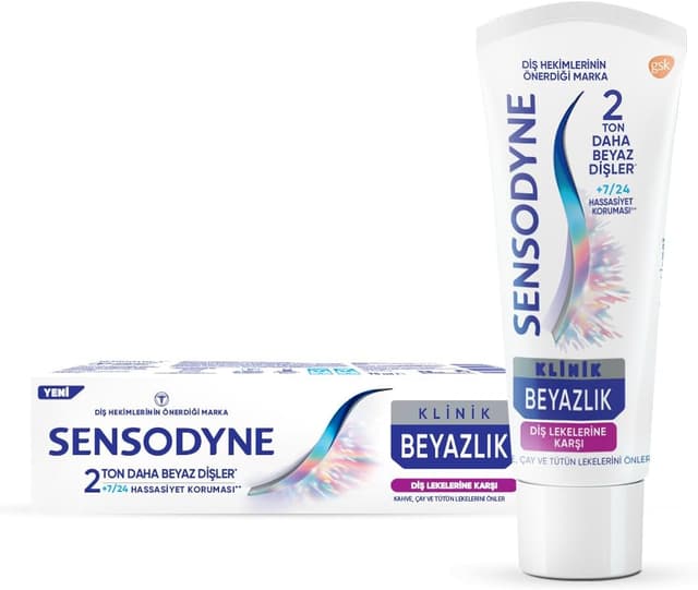 خمیردندان Sensodyne Klinik Beyazlık ضد لکههای دندان خمیردندان Sensodyne Klinik Beyazlık ضد لکههای دندان
