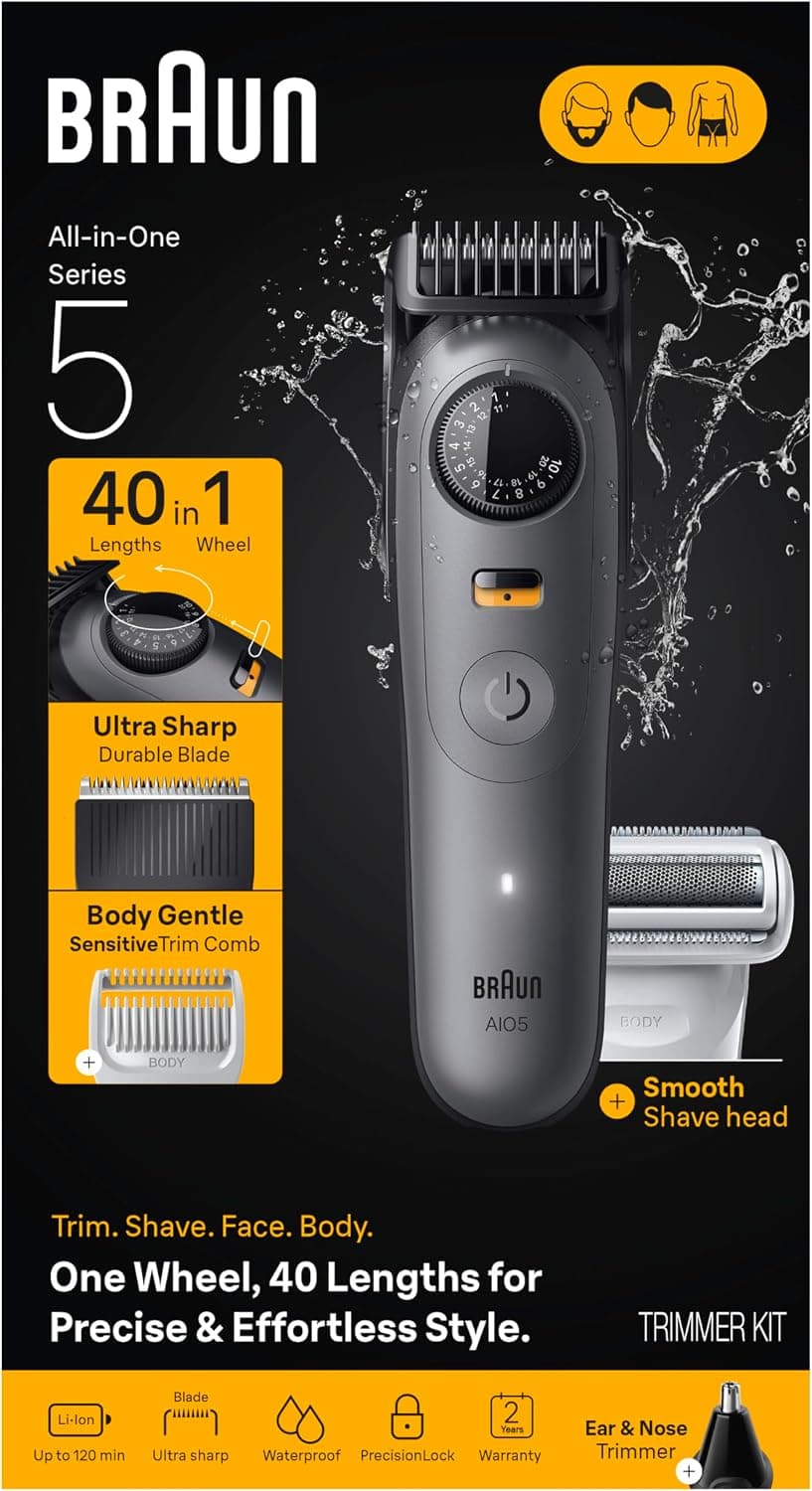 کیت اصلاح ریش و بدن مردانه Braun Series 5 بیسیم مدل AIO 5510 کیت اصلاح ریش و بدن مردانه Braun Series 5 بیسیم مدل AIO 5510