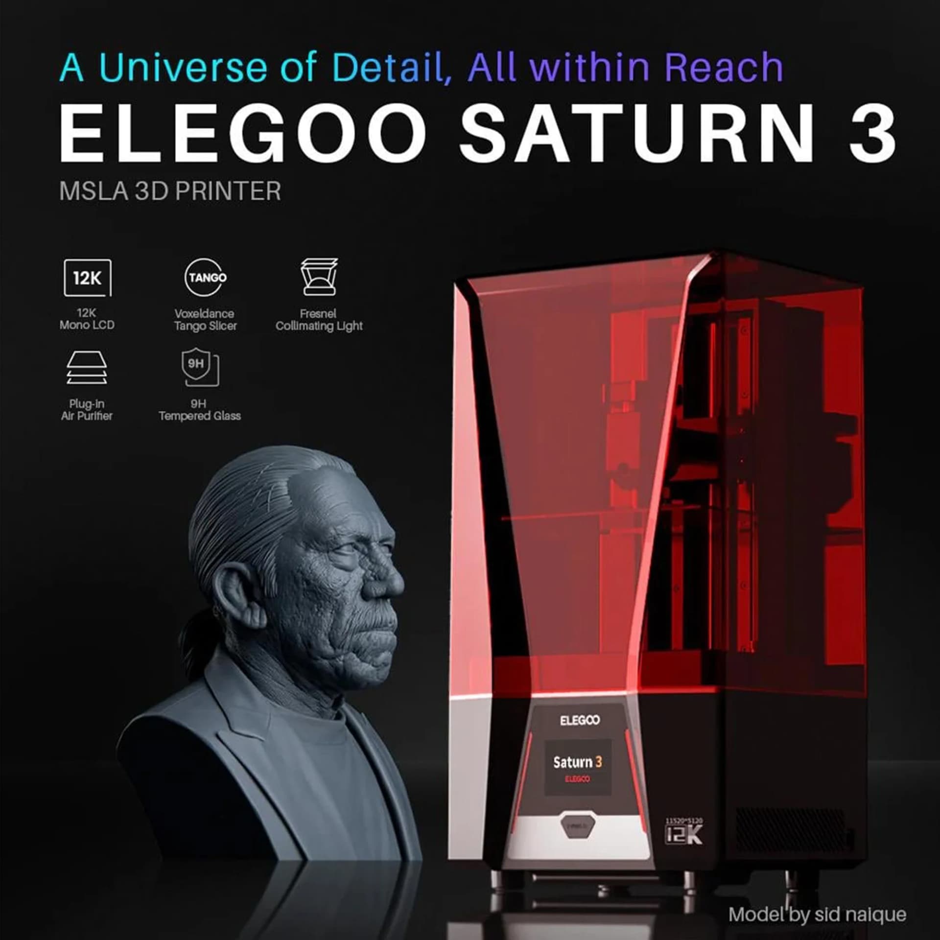 پرینتر ۳ بعدی ELEGOO 12K مدل Saturn 3 پرینتر ۳ بعدی ELEGOO 12K مدل Saturn 3