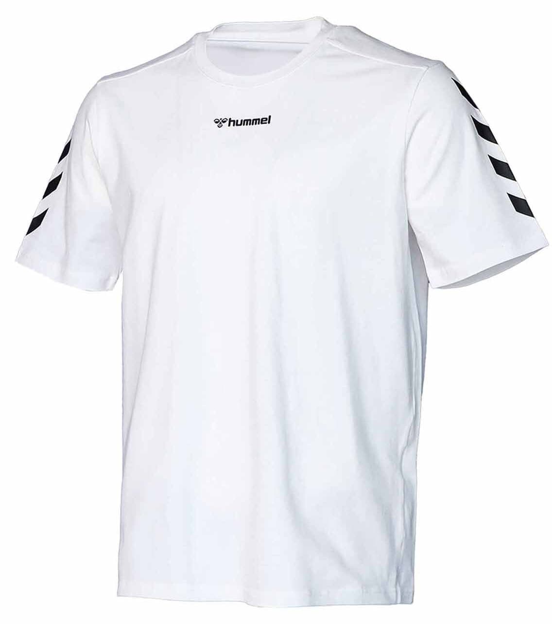 تیشرت ورزشی مردانه hummel سفید با ۹۵٪ پنبه و ۵٪ الاستان تیشرت ورزشی مردانه hummel سفید با ۹۵٪ پنبه و ۵٪ الاستان