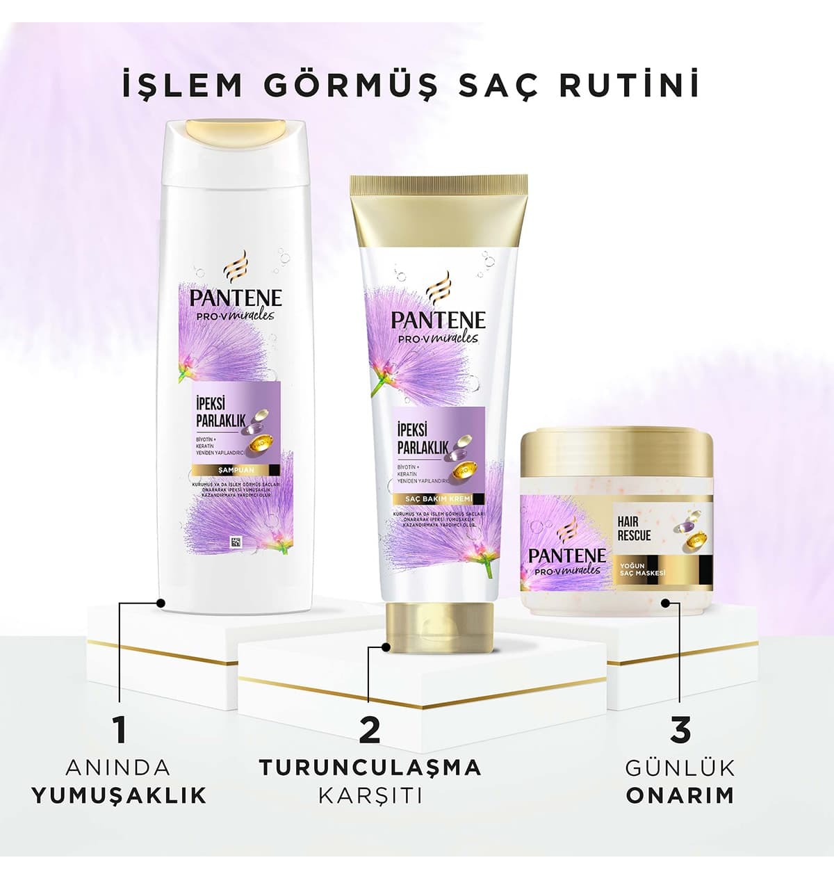 ماسک مو Pantene با براقیت ابریشمی برای موهای فرآوریشده PRO-V MIRACLES 300ML ماسک مو Pantene با براقیت ابریشمی برای موهای فرآوریشده PRO-V MIRACLES 300ML